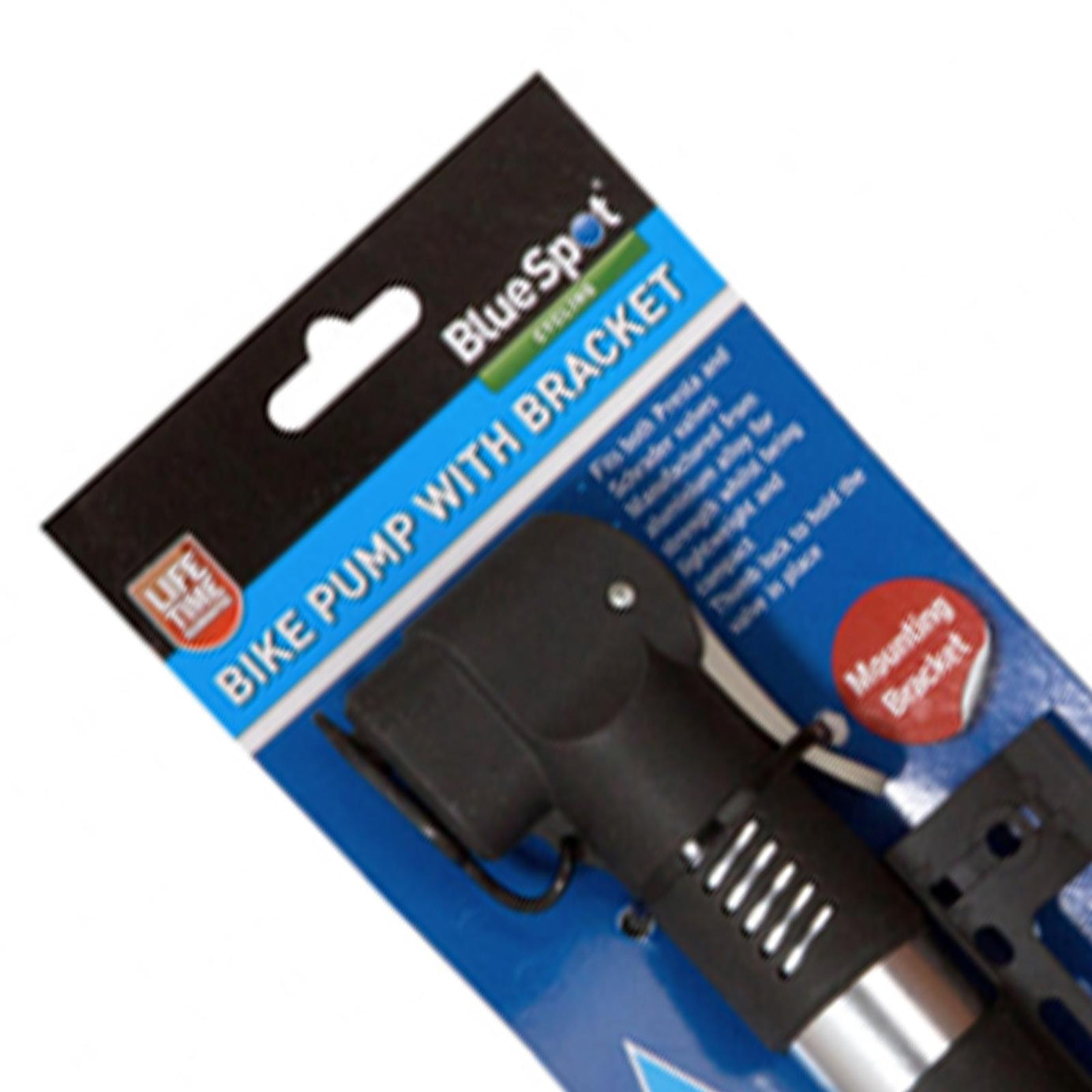 Bike Pump With Bracket Aluminium Alloy Body Fits Most Common Tyres BlueSpot