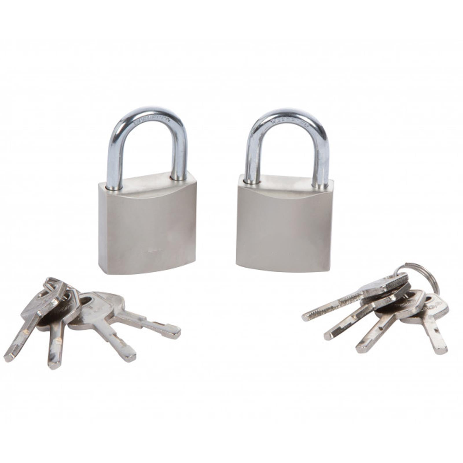 Bluespot 2pce 30mm Keyed Alike Padlocks Same Keys Satin Finish Lifetime Warranty