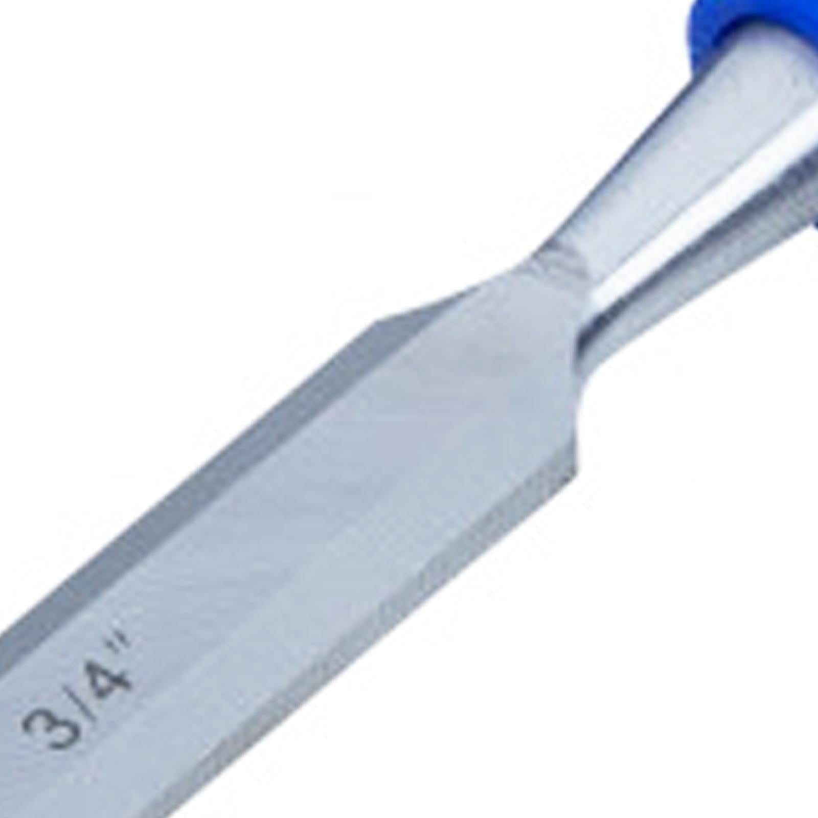 BlueSpot 4 Piece Wood Chisel Set Soft Grip Rubber Handle 1/4" 1/2" 3/4" 1" Hardened Steel