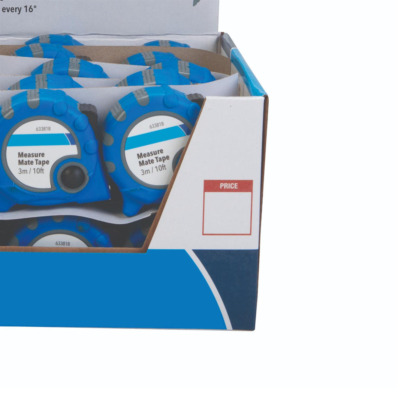 24Pce Measure Mate Tape Display Box 8M X 25mm Rugged Rubber-Grip Case