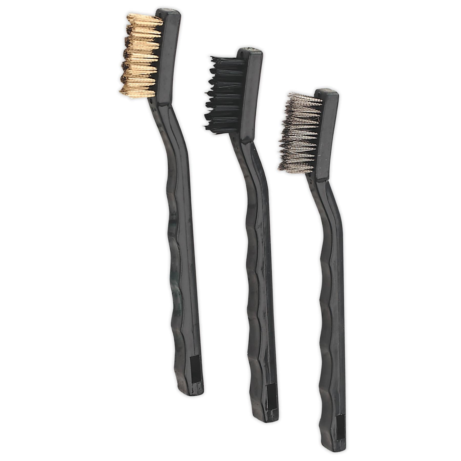 Sealey Miniature Brush Set 3pc Component Brushes, Wire Brushes AK9791