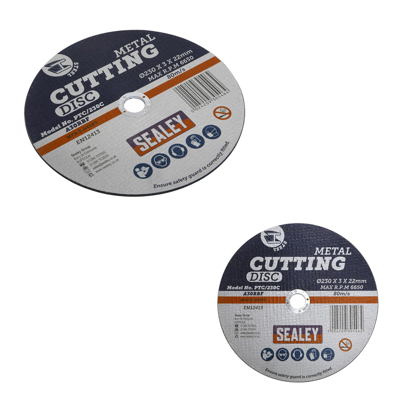 Cutting Disc 230 x 3mm 22mm. Bore Multi Purpose Cutting Discs PTC. Sealey