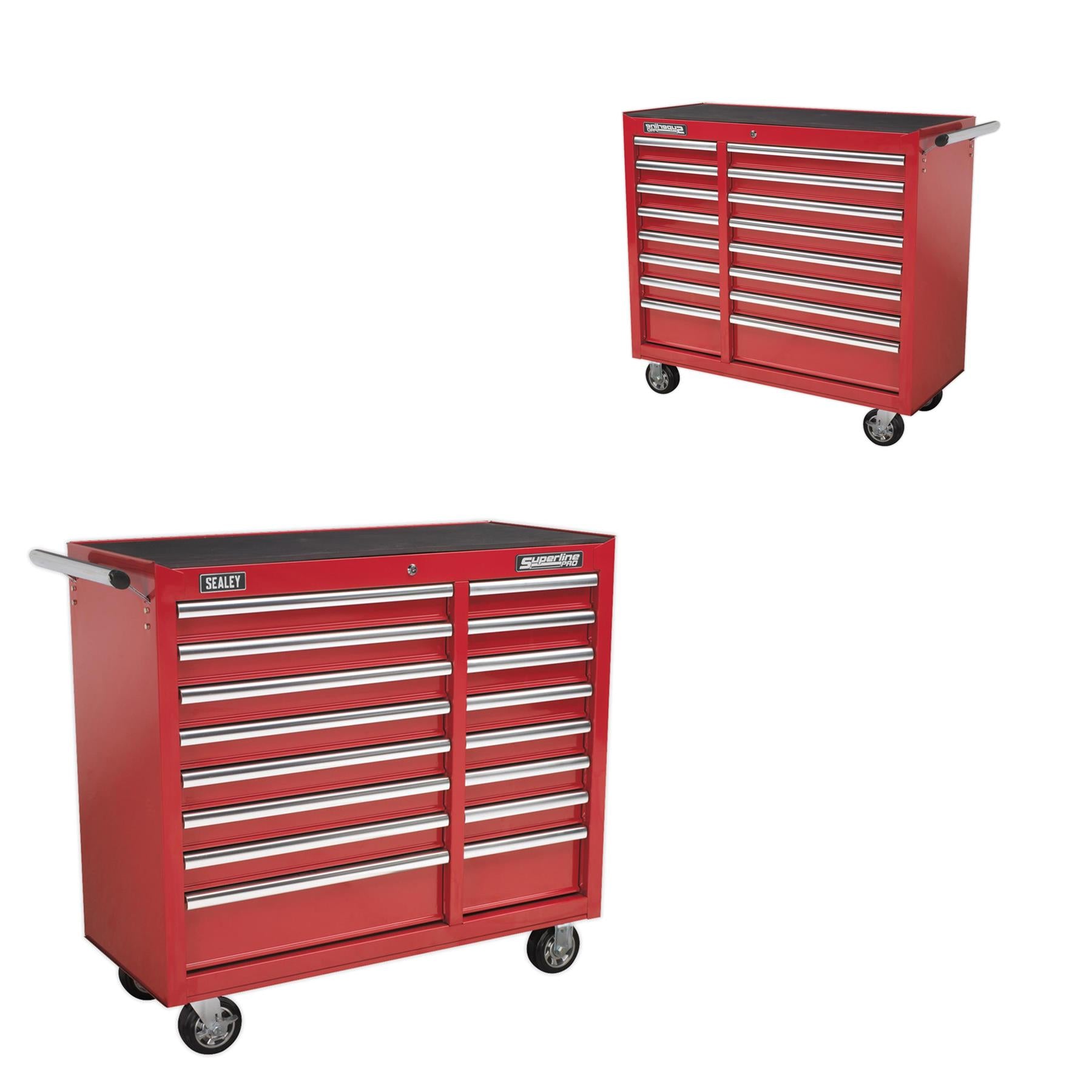 Sealey Rollcab 16 Drawer with Ball Bearing Slides Heavy-Duty - Red