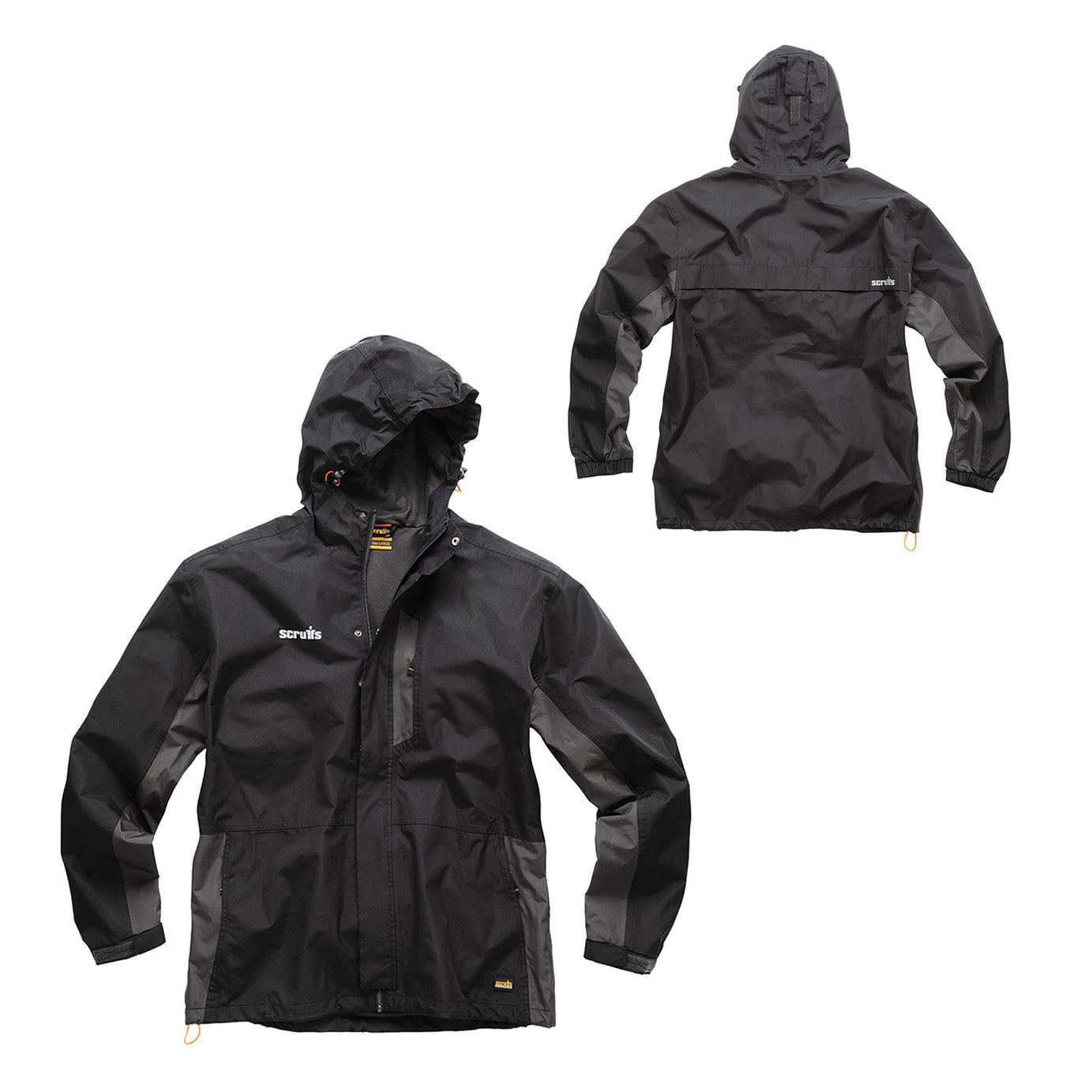 SCRUFFS Waterproof Worker Jacket Black/Graphite L Lightweight Robust NEW 2019 L