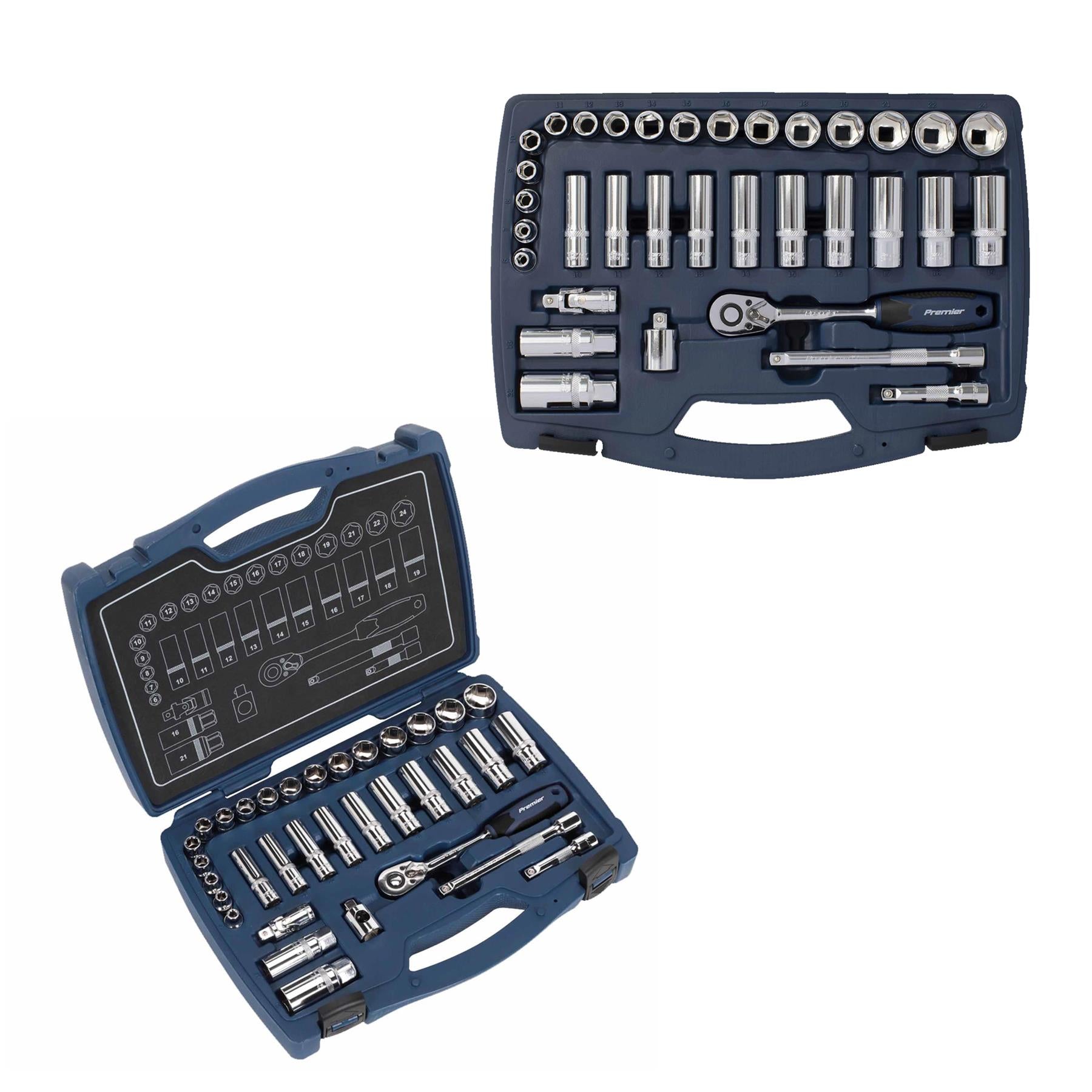 Sealey Socket Set 34pc 3/8"Sq Drive 6pt WallDrive Metric