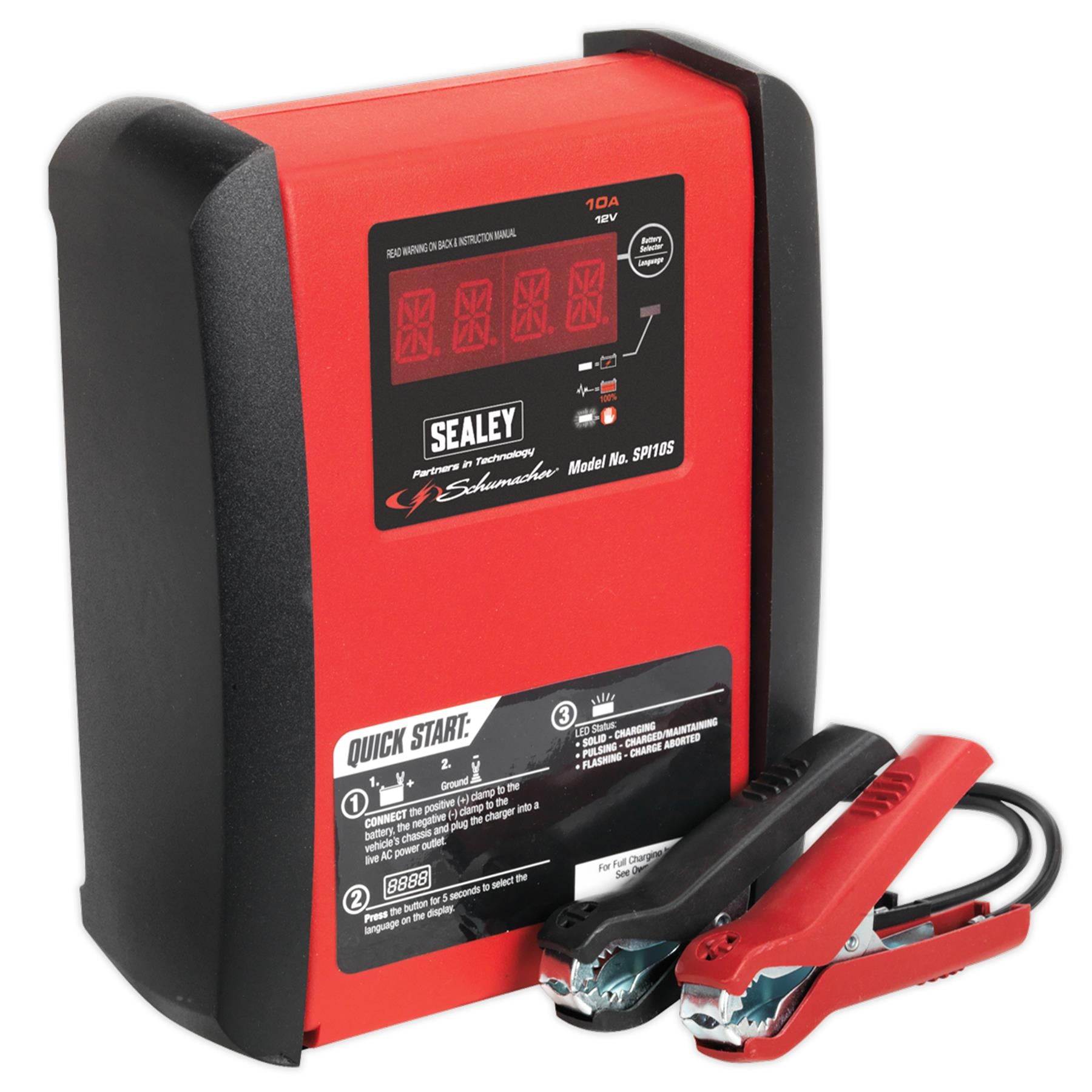 Sealey Schumacher Intelligent Speed Charge Battery Charger 10A 12V