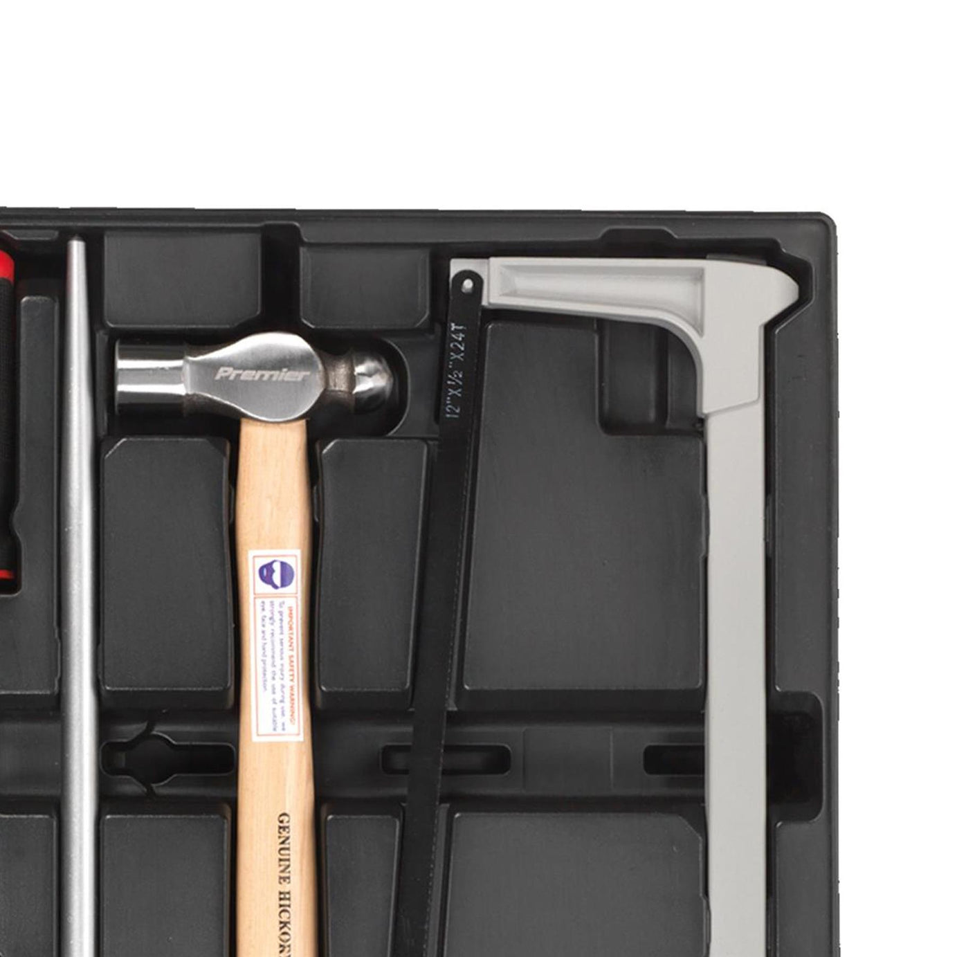 Sealey Tool Tray with Pry Bar, Hammer & Hacksaw Set 6pc