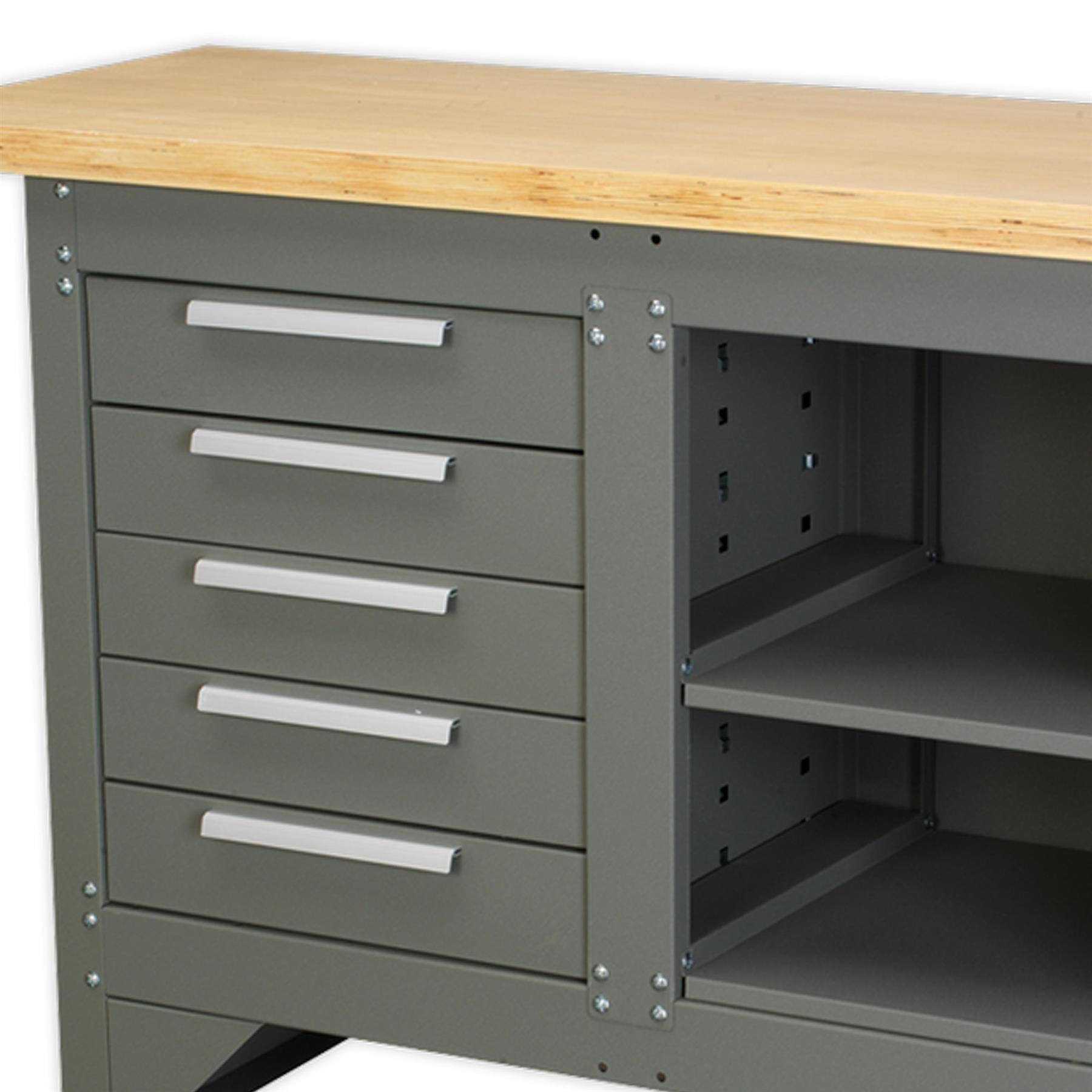 Sealey Workbench with 5 Drawers Ball Bearing Slides Heavy-Duty
