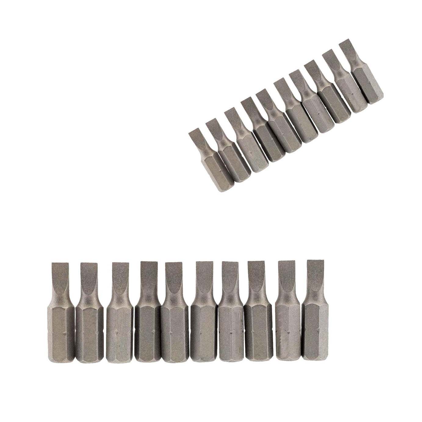 Slotted Screwdriver Bits 6mm CRV Chrome Vanadium Steel 1/4" Hex Drive 10Pcs