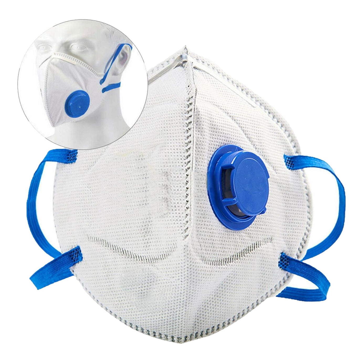 50x Face Mask Respirator FFP2 Valved Sanding Paint Aerosol Dust Safety