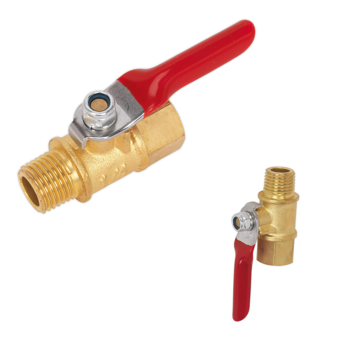 Sealey Lever Ball Valve 1/4"BSPT (M) x 1/4"BSP (F)