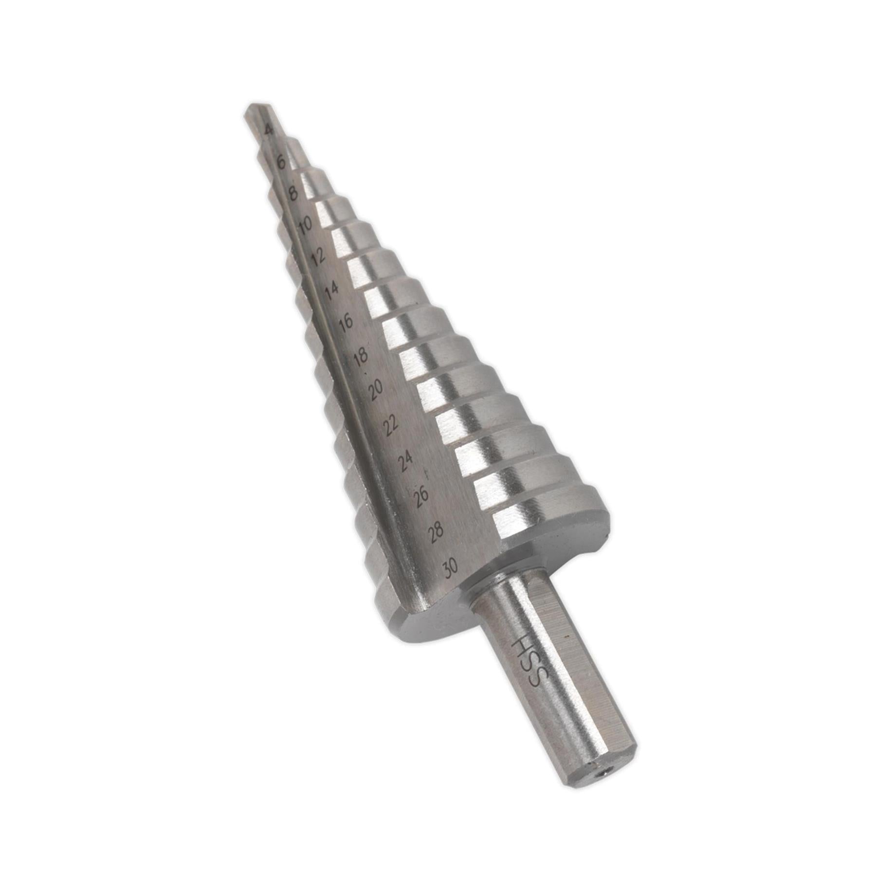Sealey Step Drill Bit HSS 4341 Double Straight Flute 4-30mm AK4745