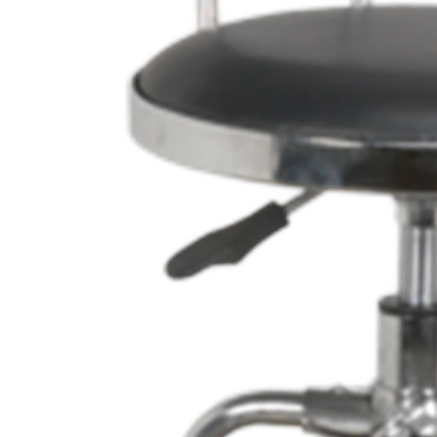 Sealey Workshop Stool Pneumatic Adj Height Swivel Seat & Back Rest