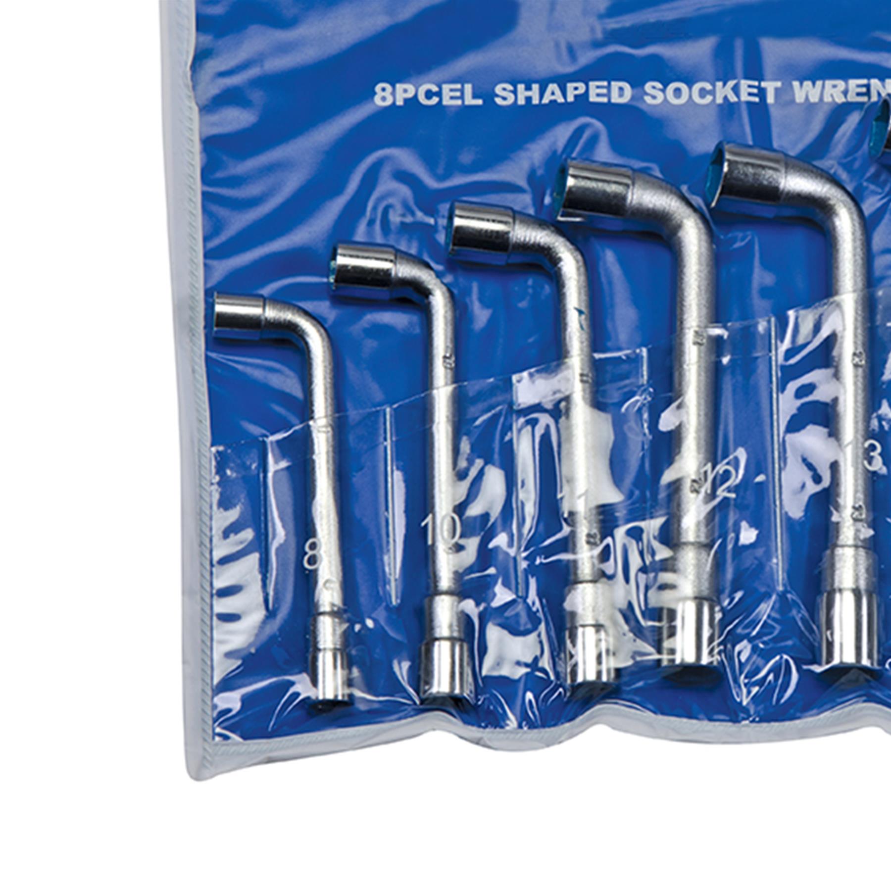 L-Shaped Socket Wrench Set 8Pce 8mm - 19mm Go-Through Short End Quality