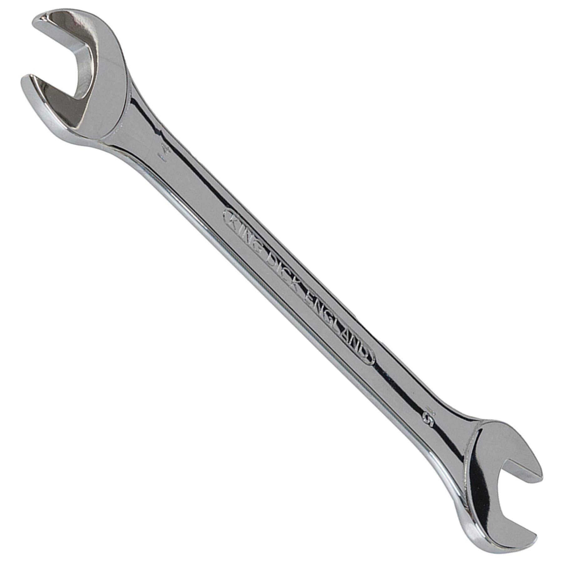 King Dick Open Ended Fully Chromed Spanner Fixed Head Wrench Metric 14mm - 15mm