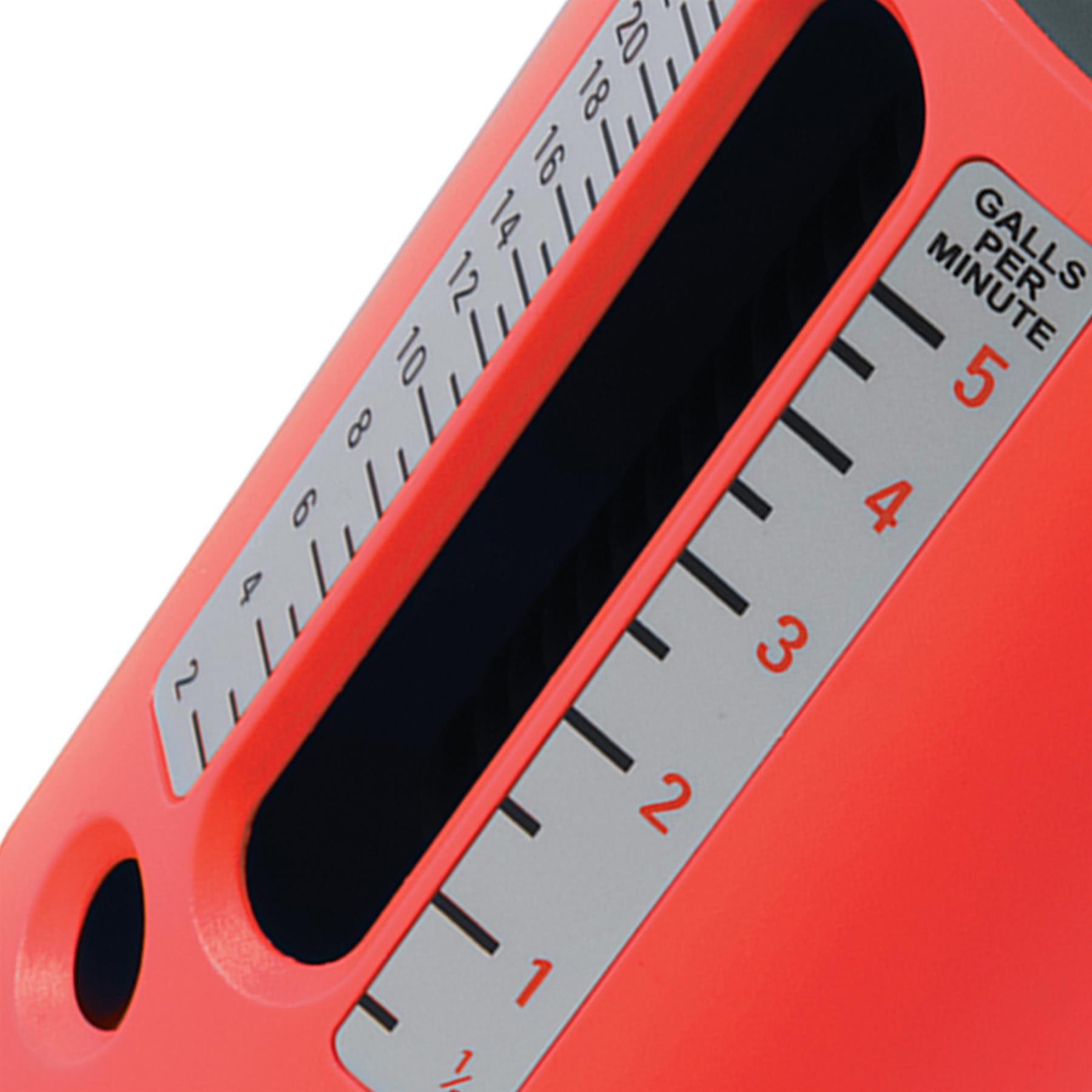 Flow Measure Cup Red Impact-Resistant Abs Construction 2.5-22Ltr/1/2-5 Gallons