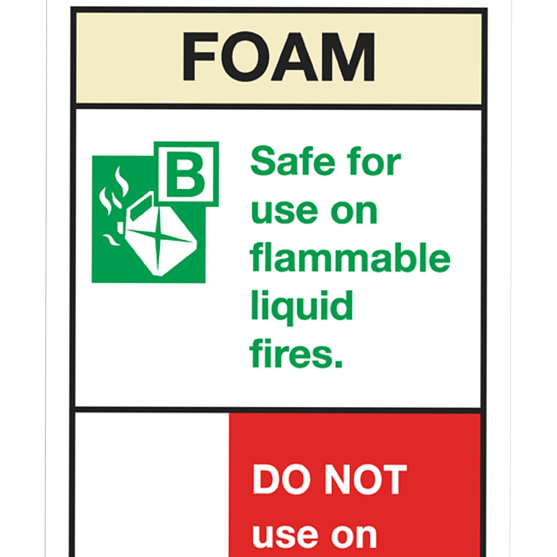 Safe Conditions Safety Sign - Foam Fire Extinguisher - Self-Adhesive Vinyl