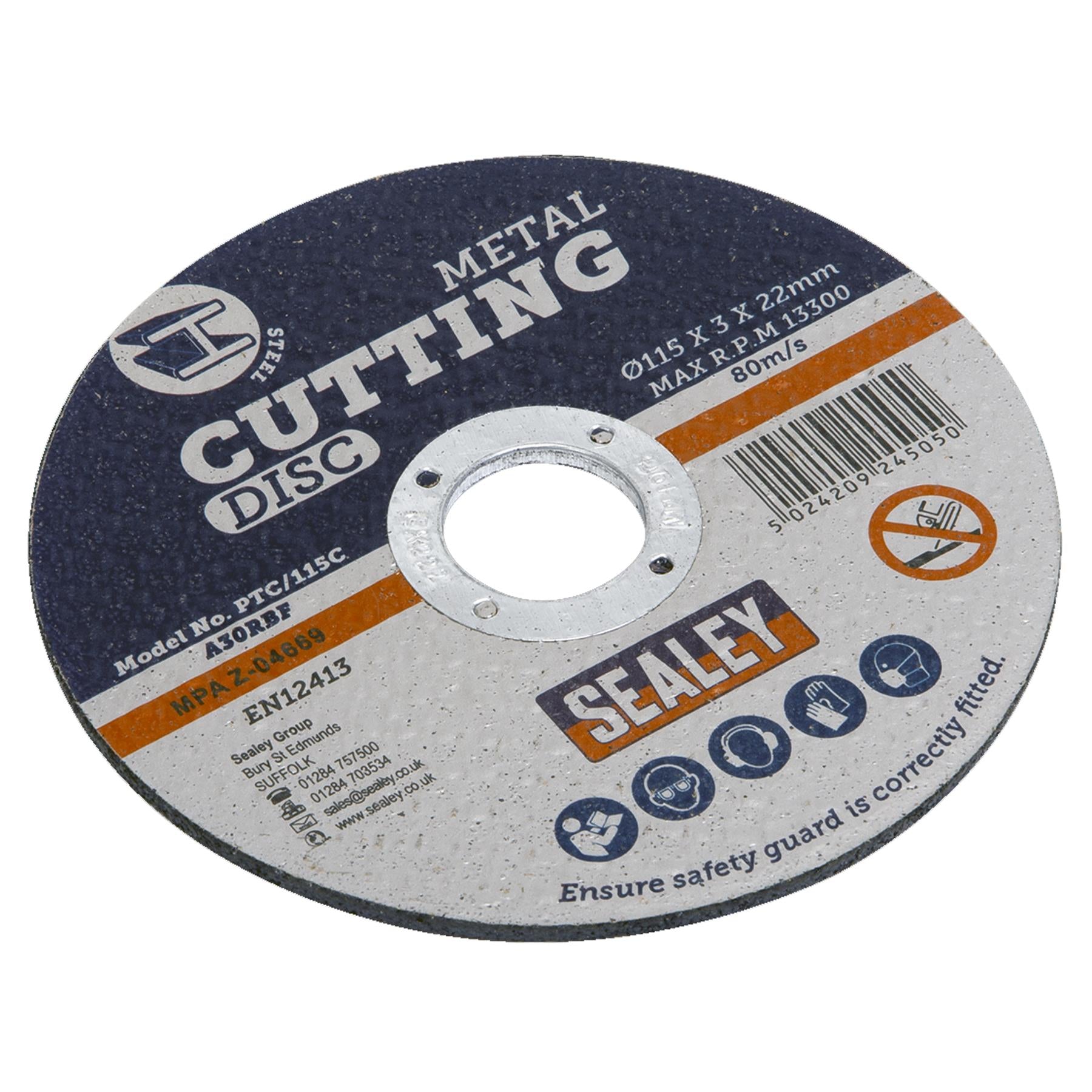 Sealey Cutting Disc 115 x 3mm 22mm Bore Grinding and cutting power tools