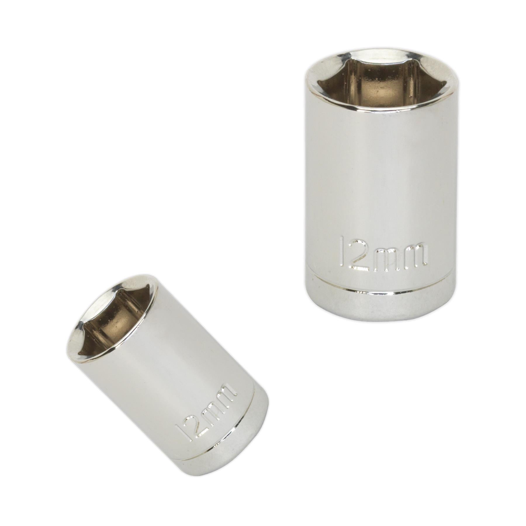 Sealey WallDrive Socket 12mm 3/8"Sq Drive  Carbon Steel