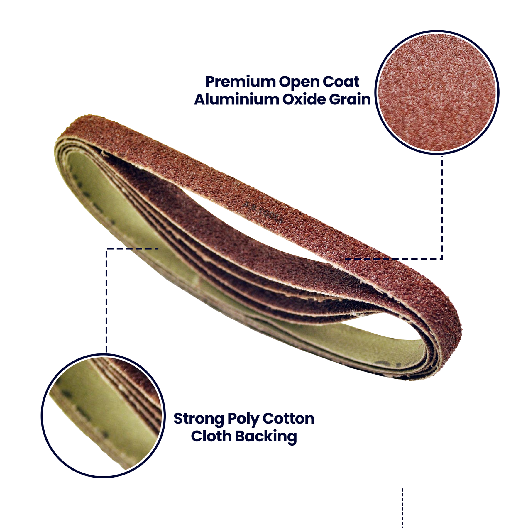 330mm x 10mm 80G Belt Power Finger File Sander Abrasive Sanding Belts 5pk