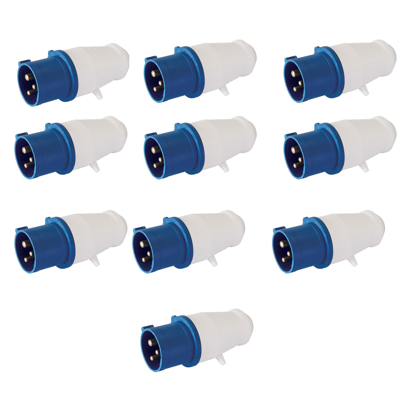 10 x 16 Amp PCE IP44 Black Ceeform Male Plug Connector 16A Stage Theat ...