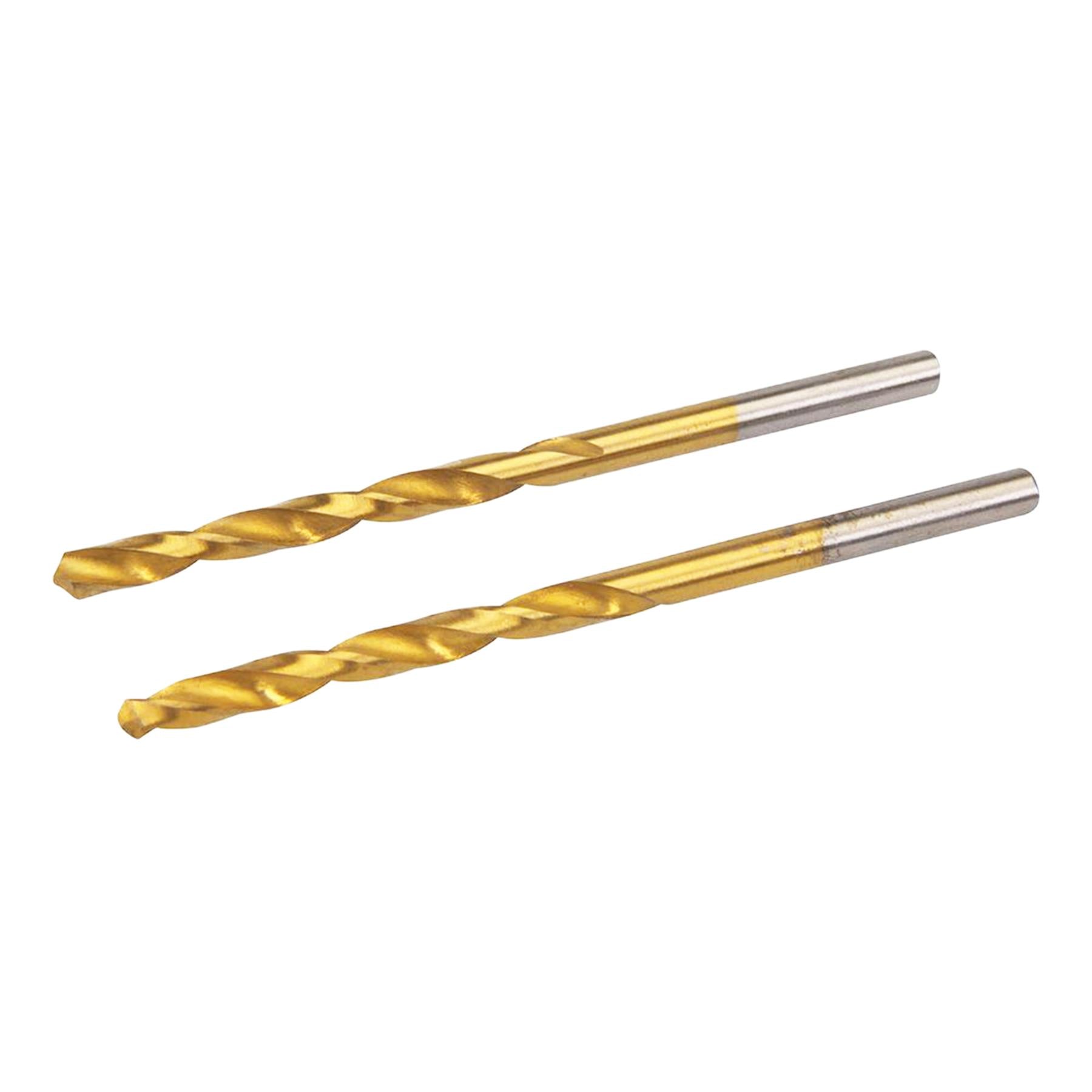 2Pk Hss Titanium-Coated Drill Bits 4.0mm Durable High Speed Metal Wood Plastic