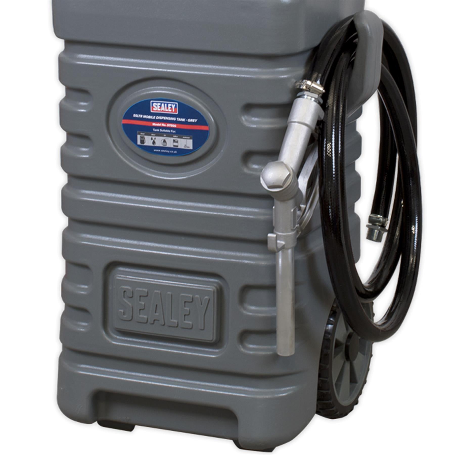 Sealey Mobile Dispensing Tank 55L with Diesel Pump - Grey