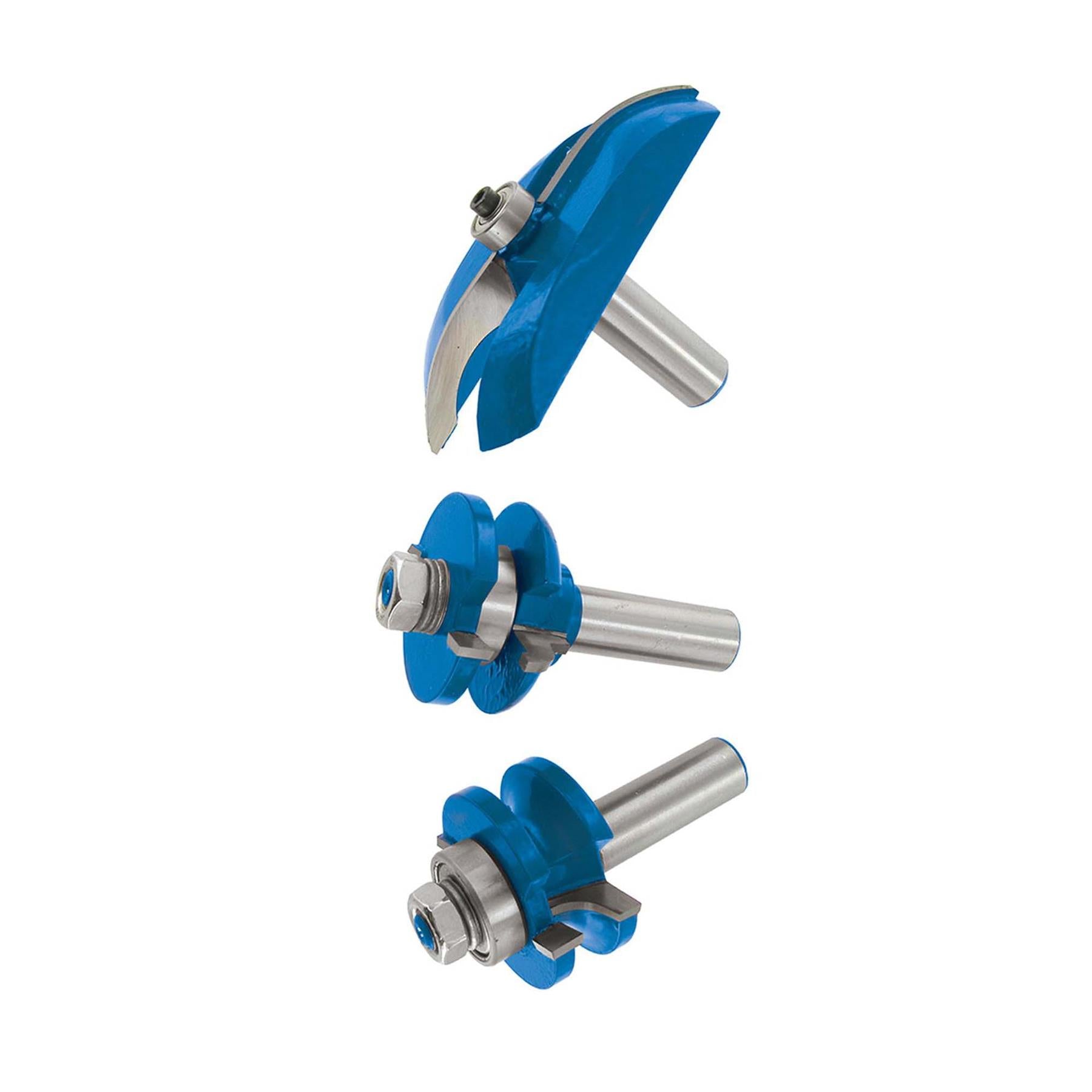 1/2" Inch Shank TCT Panel Door Bit Set 3pce Router Cutting Bits DIY Tools