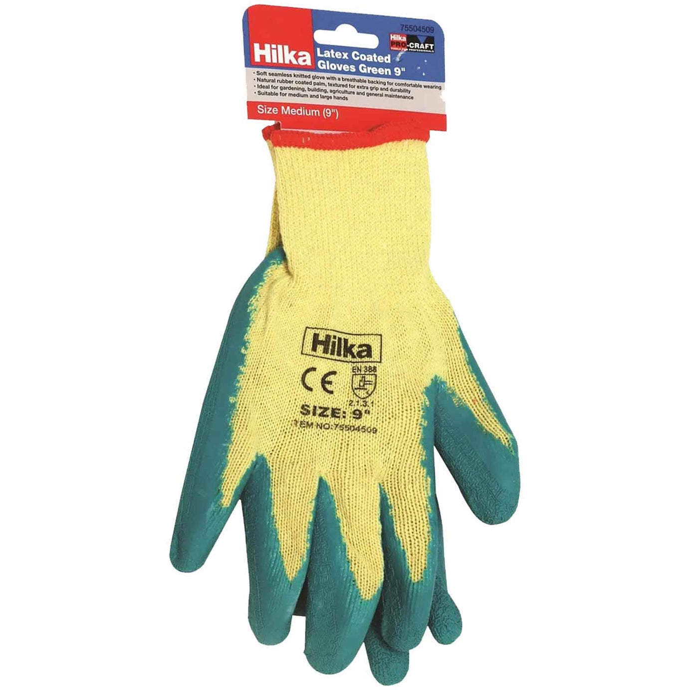 Green Latex Coated Work Gloves