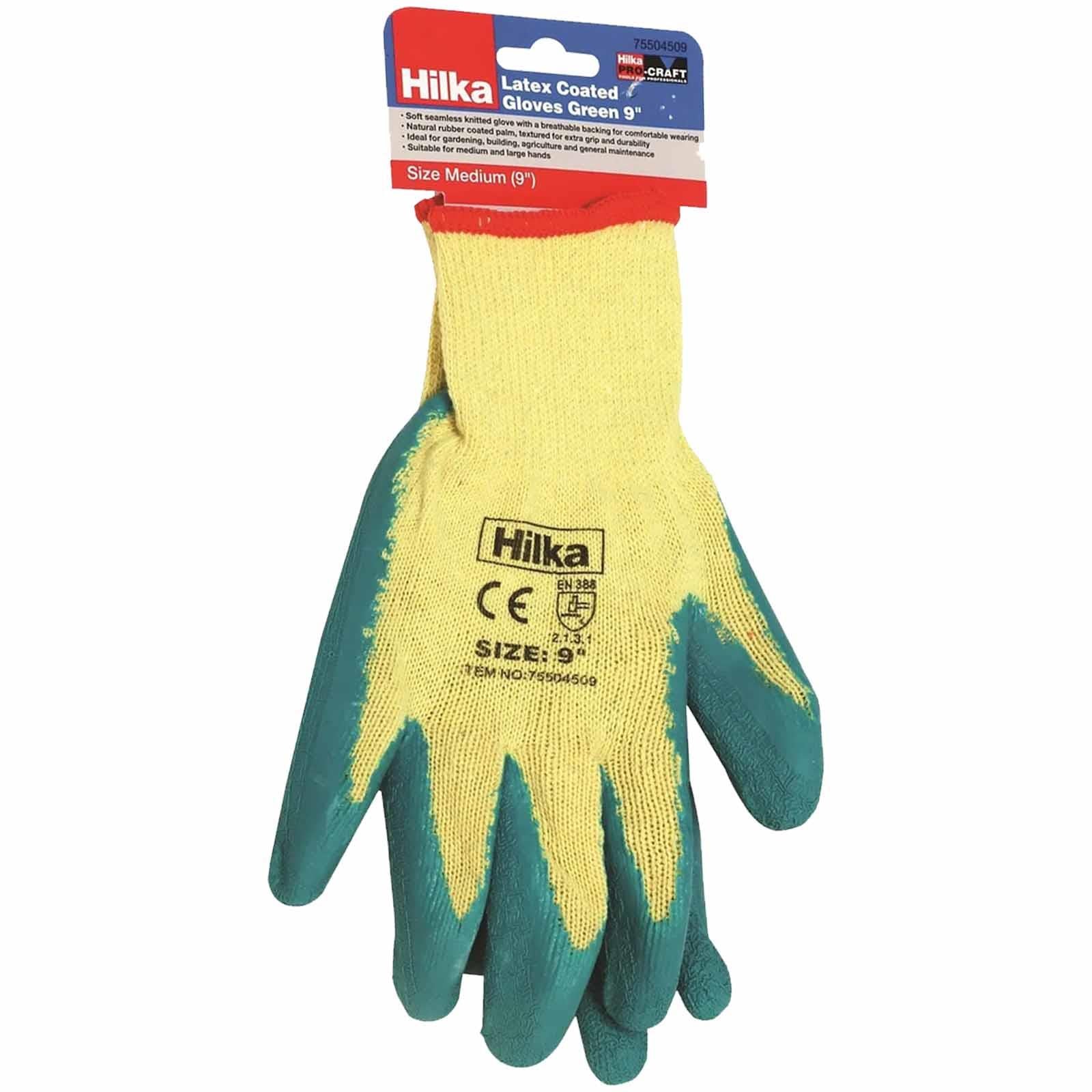 Green Latex Coated Work Gloves