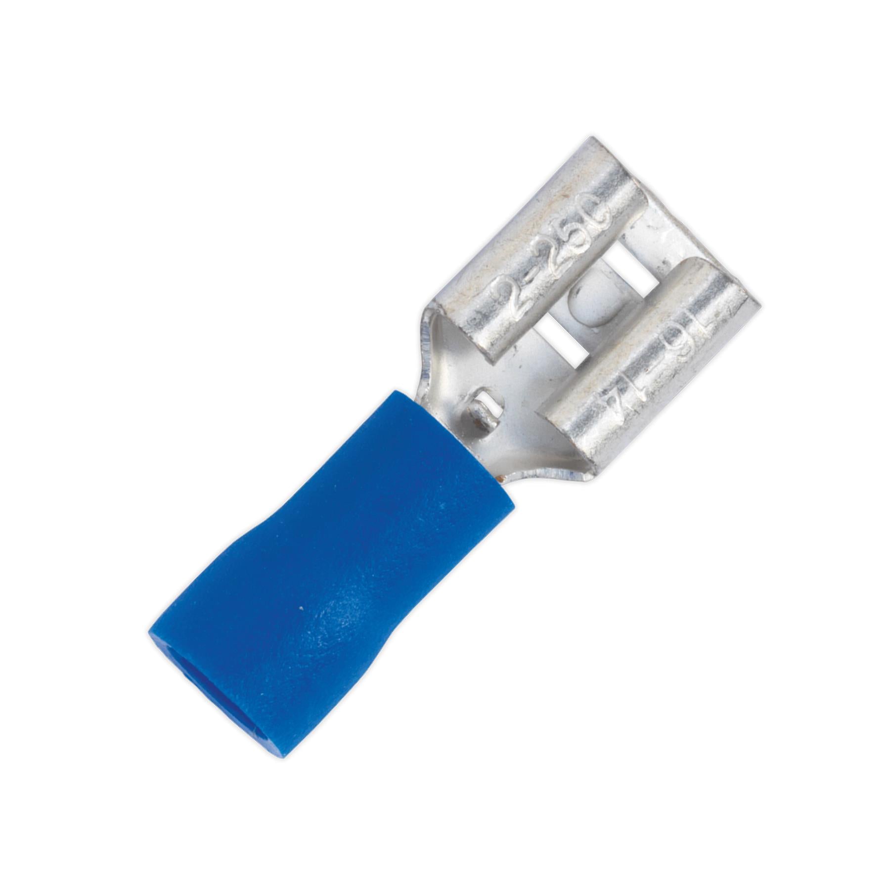 Sealey Push-On Terminal 6.3mm Female Blue Pack of 100