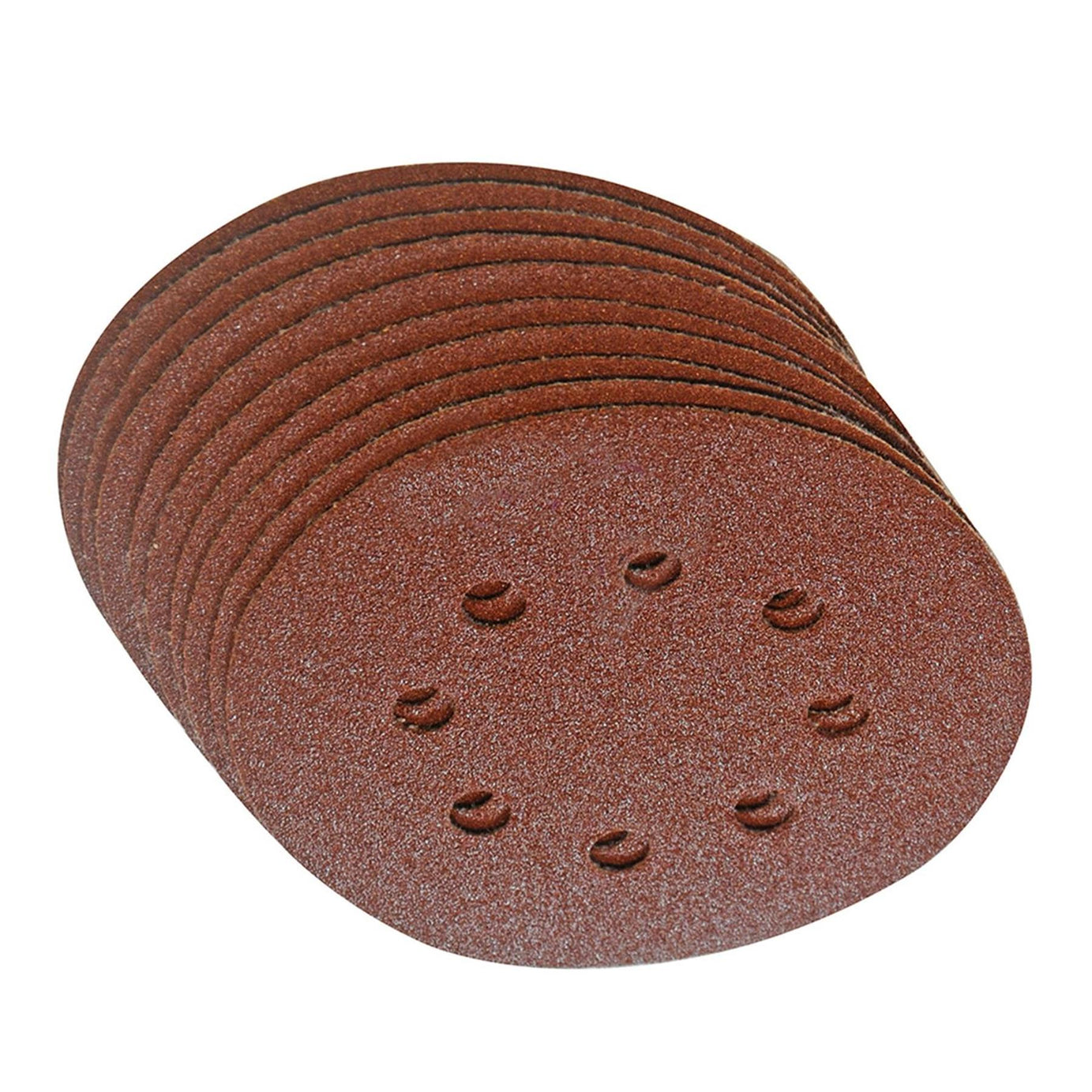 Punched Sanding Discs 125mm 10Pk Grit 60 Hook & Loop Aluminium Oxide DIY