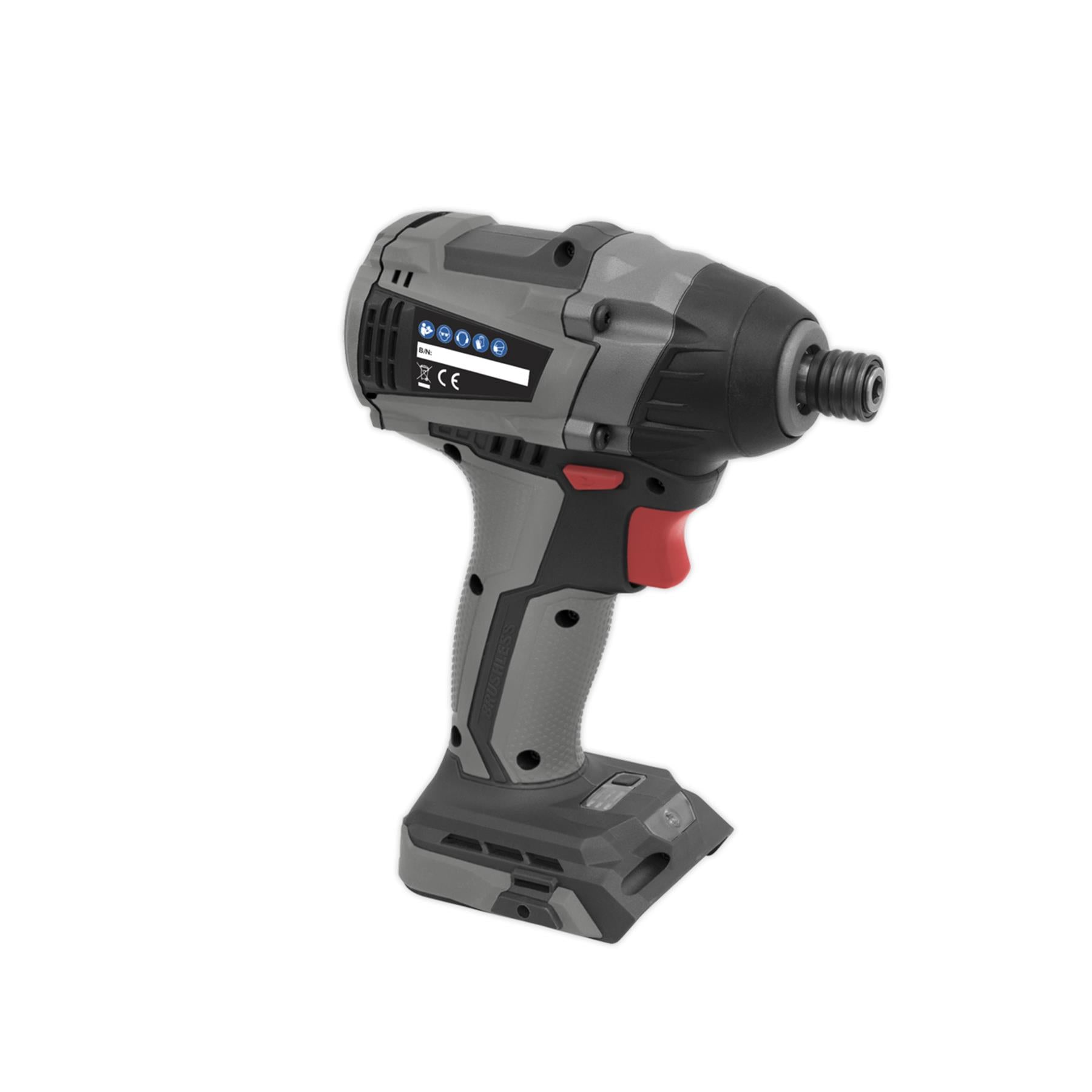 Sealey Brushless Impact Driver 20V 1/4"Hex 200Nm - Body Only