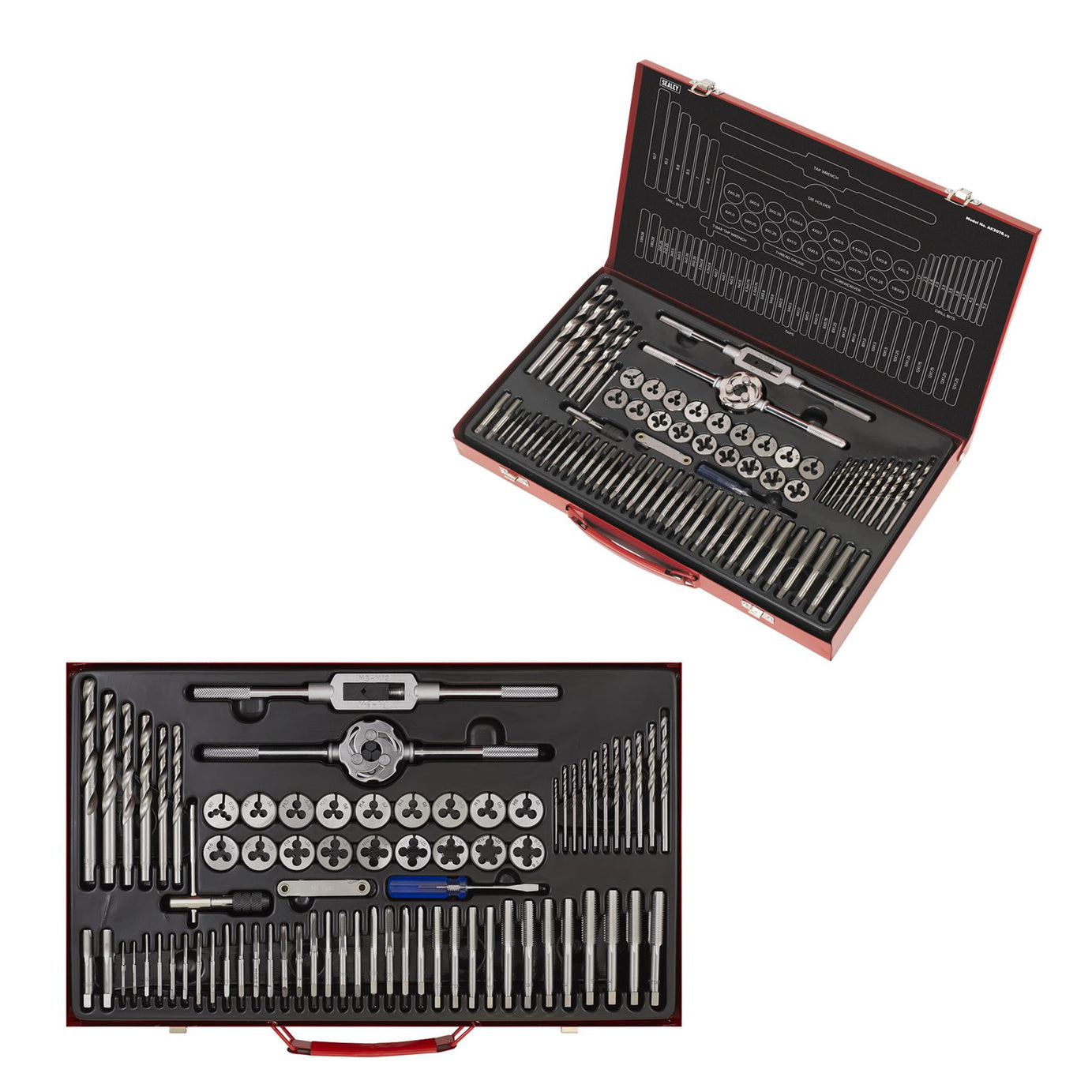 Sealey 76pc Tap and Die Set Split Dies Metric Thread Cutting Tool M3 - M12 Steel