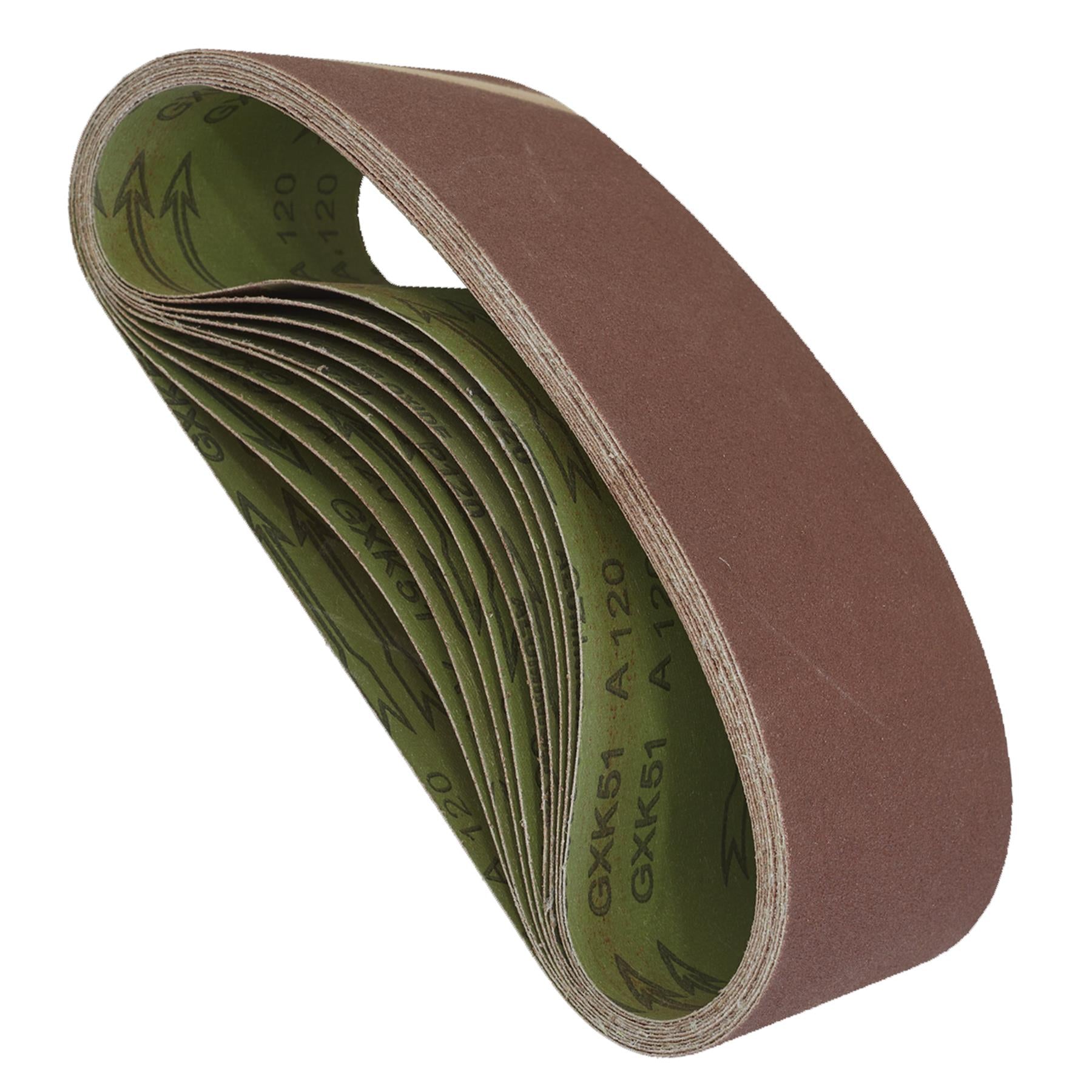 Sanding Belt 100 x 610mm 120 Grit - Pack of 10 - WSB61120 Sealey