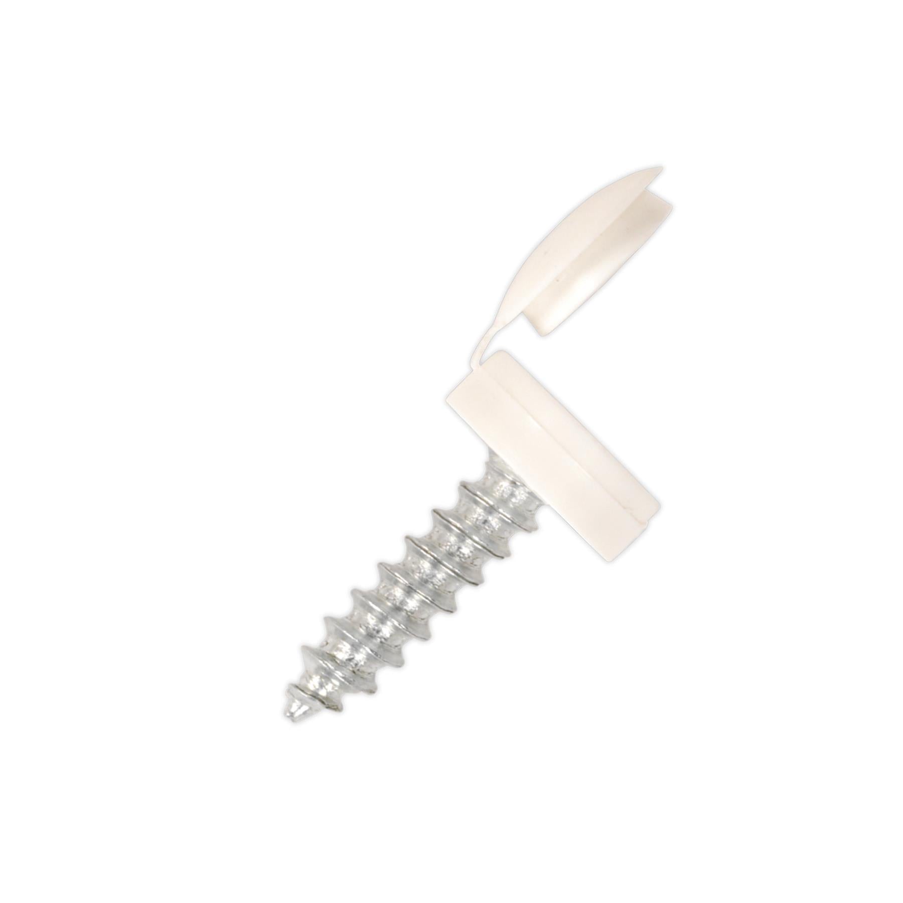 Sealey Numberplate Screw with Flip Cap 4.2 x 19mm White Pk of 50