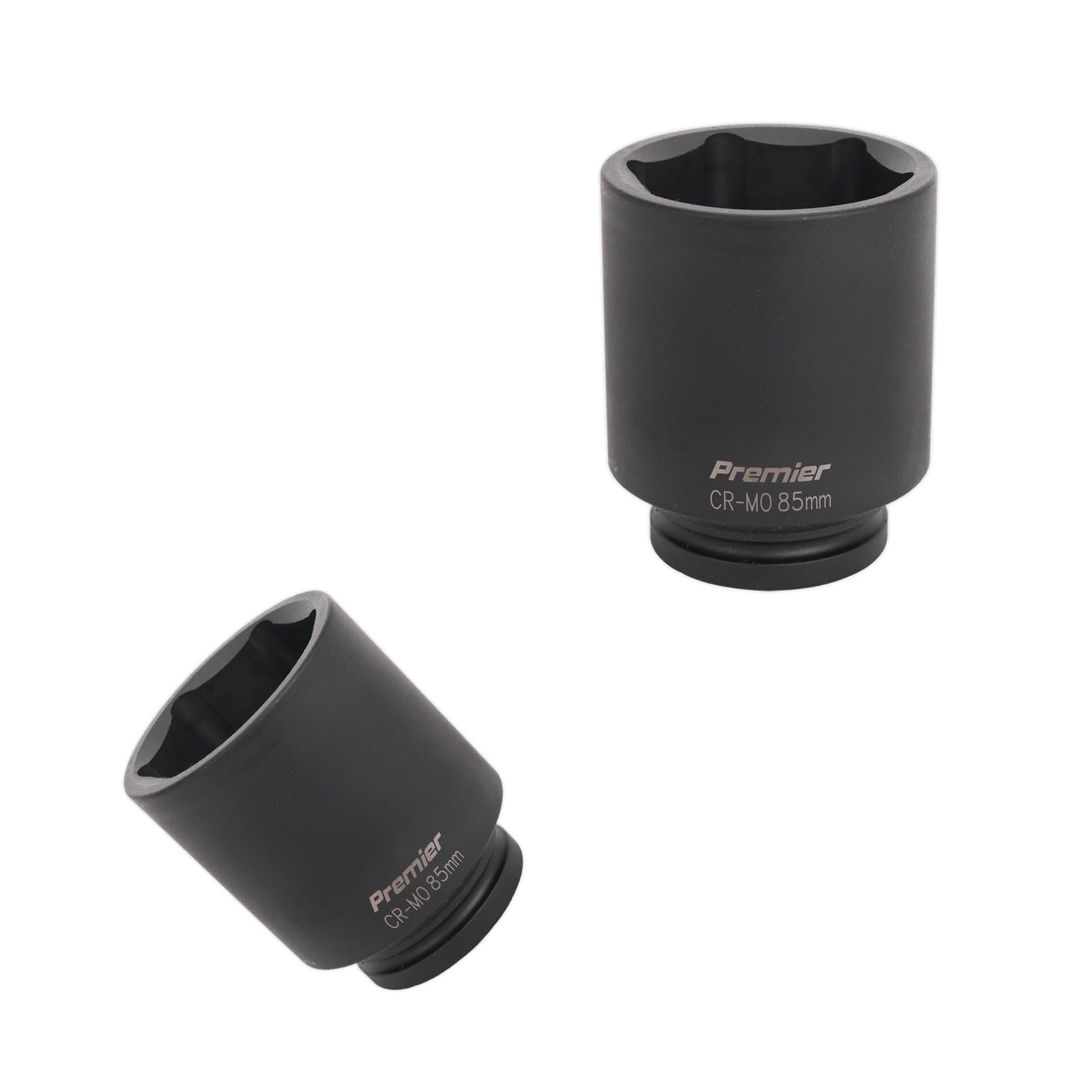 Sealey Impact Socket 85mm Deep 1"Sq Drive Chrome Molybdenum Lifetime Guarantee