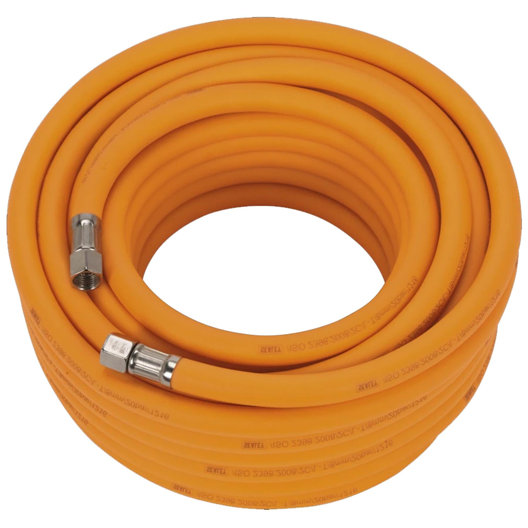 Sealey Air Hose 15m x �8mm Hybrid High-Visibility 1/4"BSP Unions