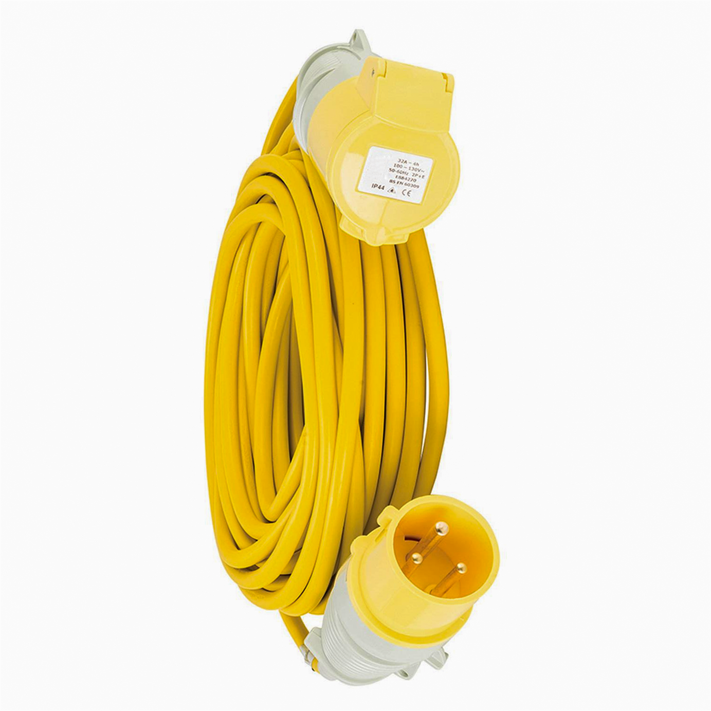 Defender Extension Lead Yellow 2.5mm2 32A 14m 110V