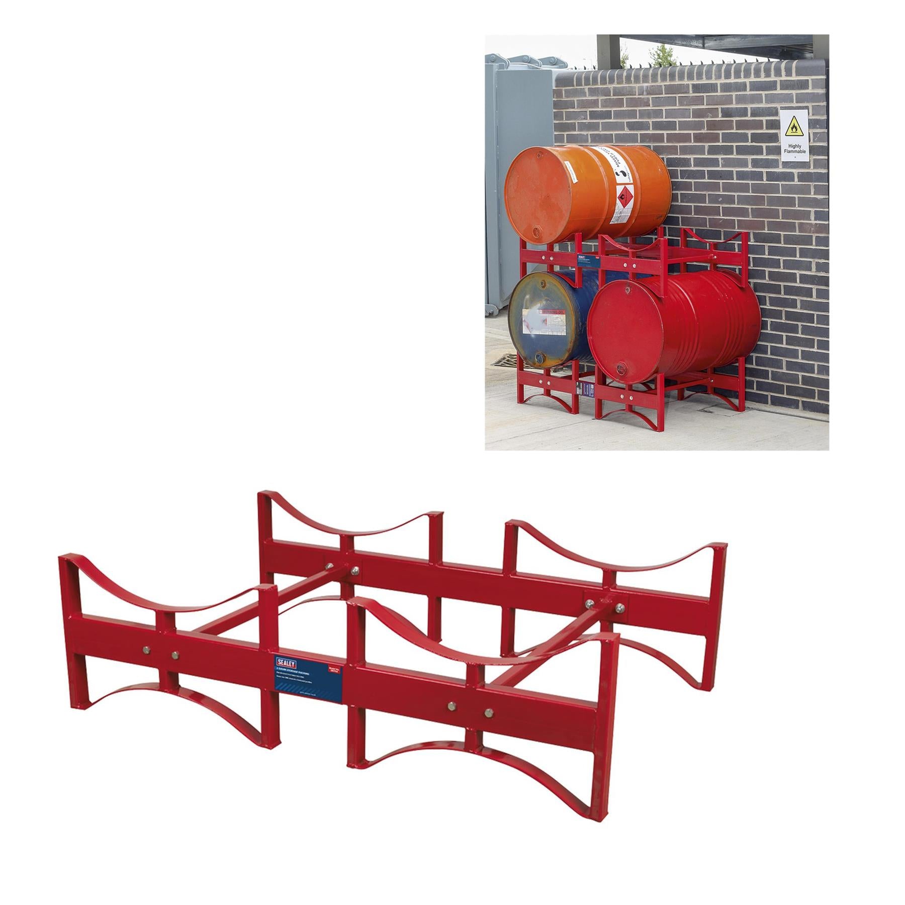 Sealey Storage Racking 2 Drum Heavy-Duty Steel DRP34