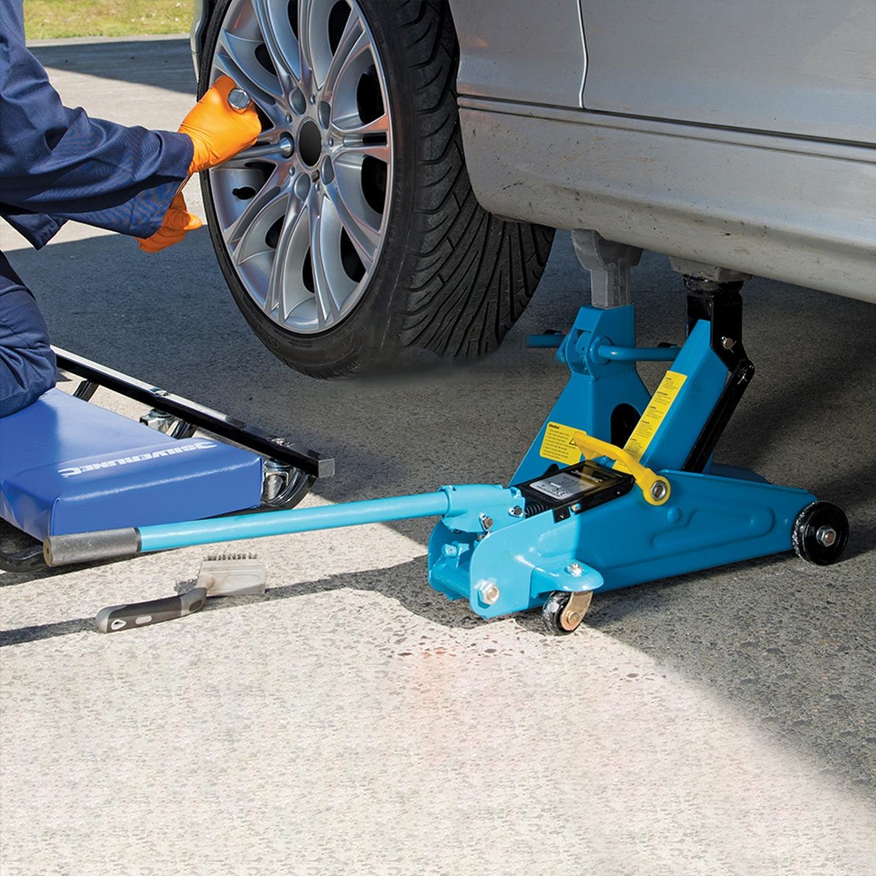 2Pce Axle Stand Set 6 Tonne Fast & Easy Ratchet Height Adjustment - Iron Cast