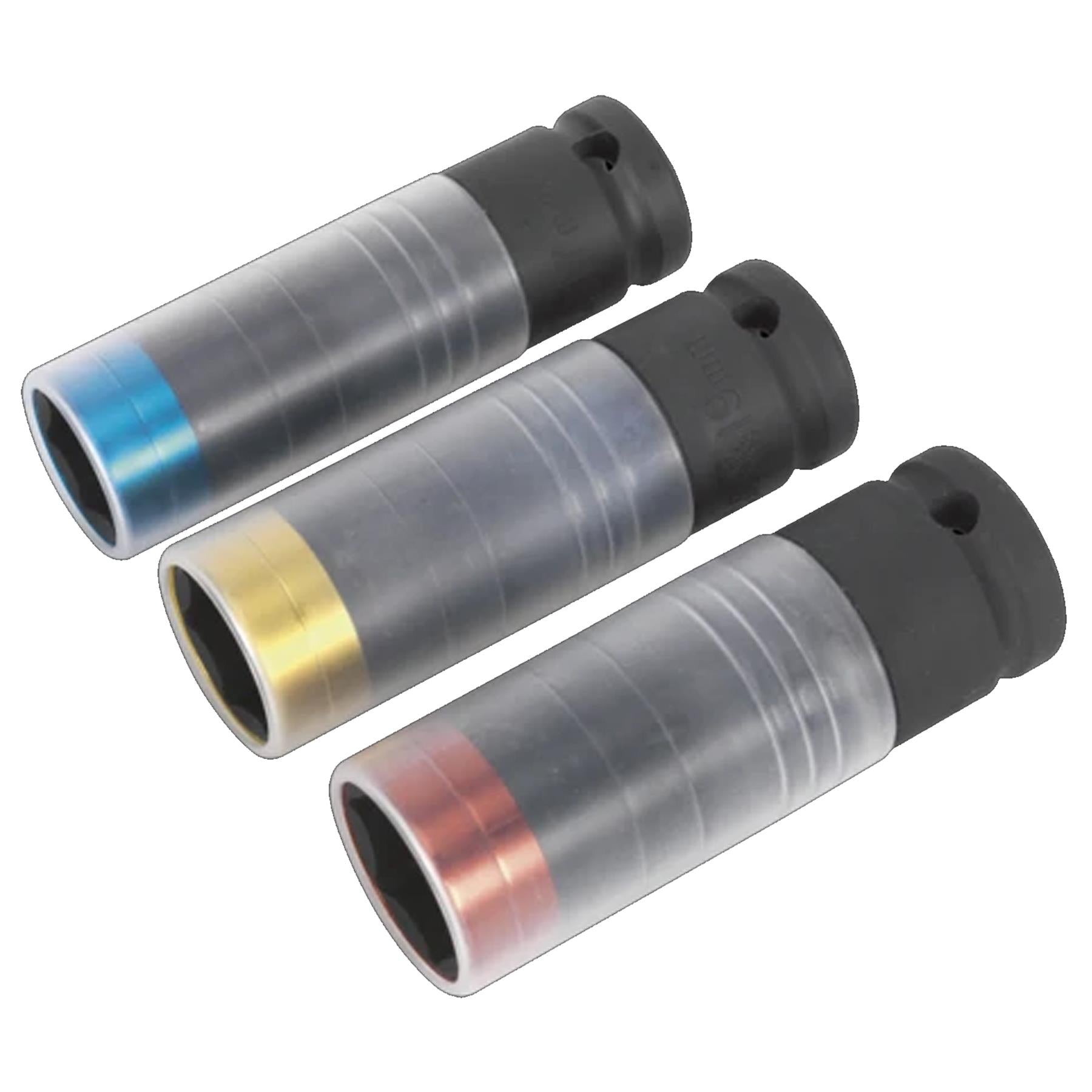 Sealey Alloy Wheel Ultra-Power Impact Socket Set 3pc 1/2"Sq Drive