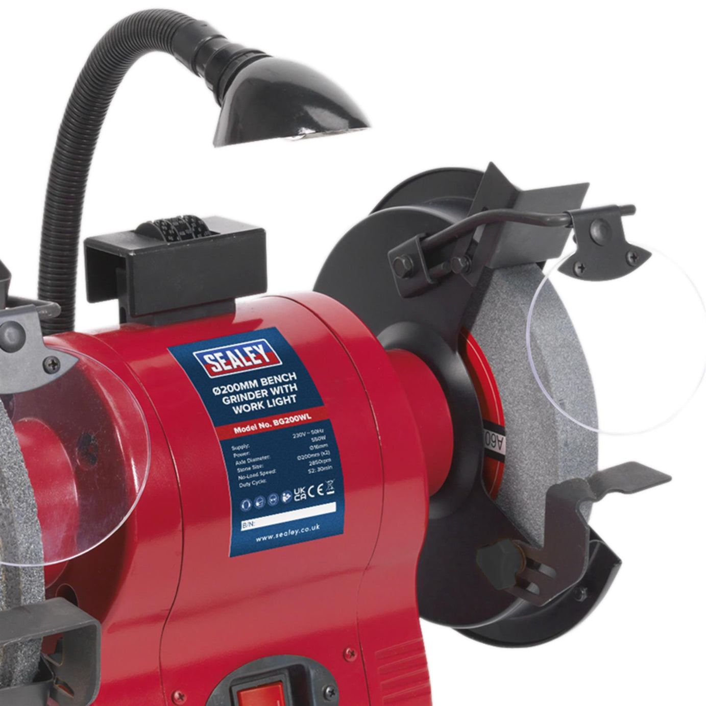Sealey Bench Grinder 200mm with Work Light 550W/230V