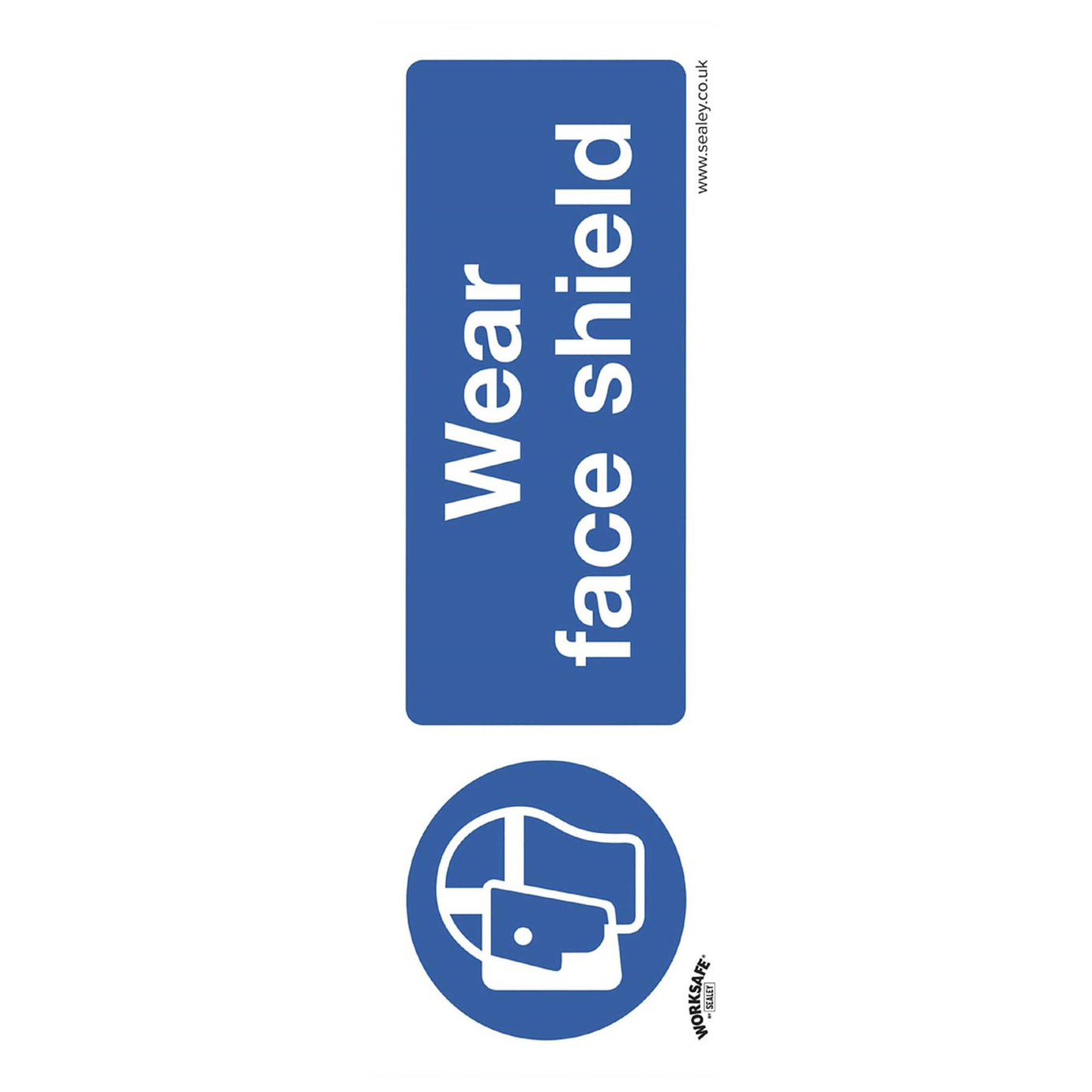 Sealey Mandatory Safety Sign - Wear Face Shield - Self-Adhesive Vinyl - Pack of 10