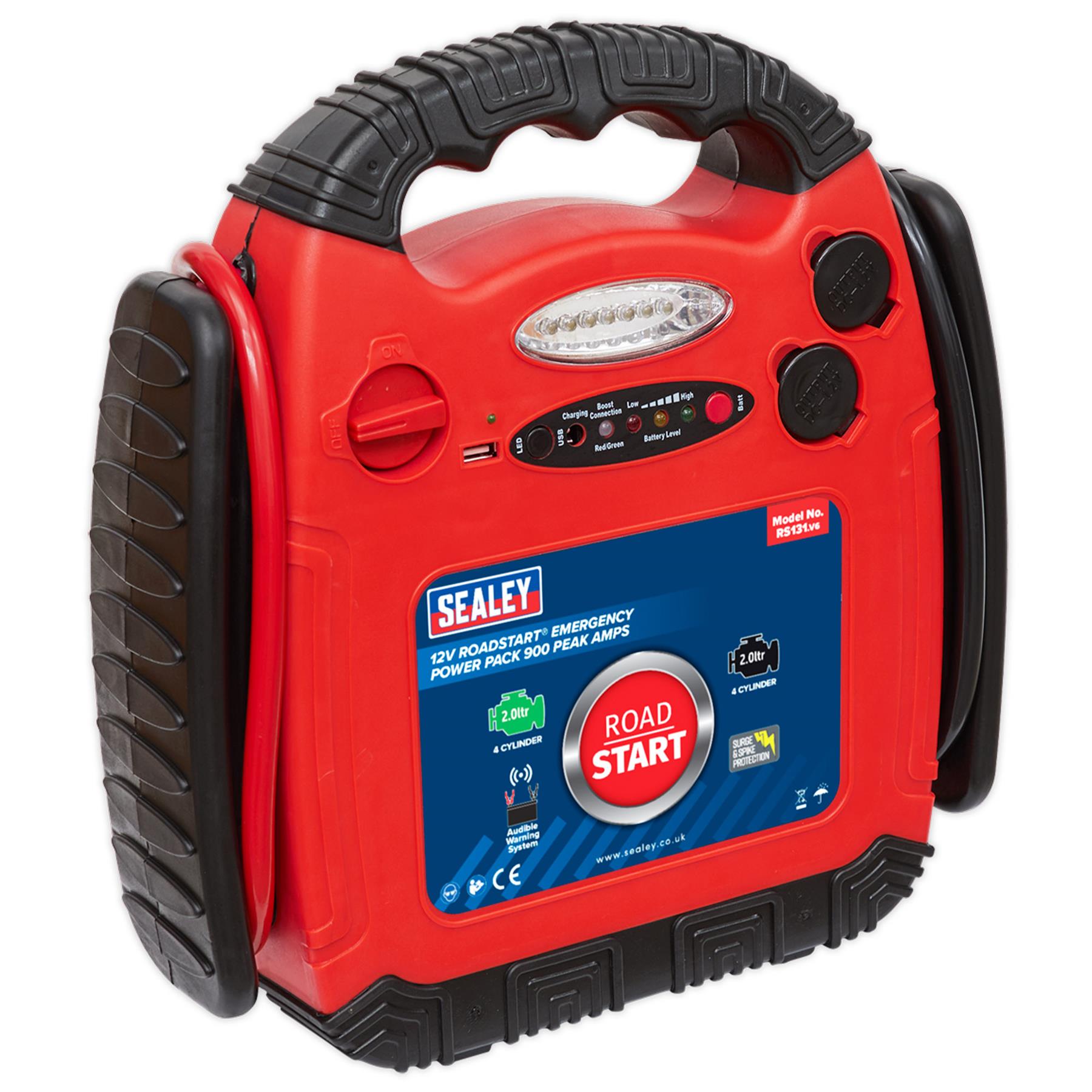 Sealey RoadStart Emergency Jump Starter 12V 900A Peak Amp - RED
