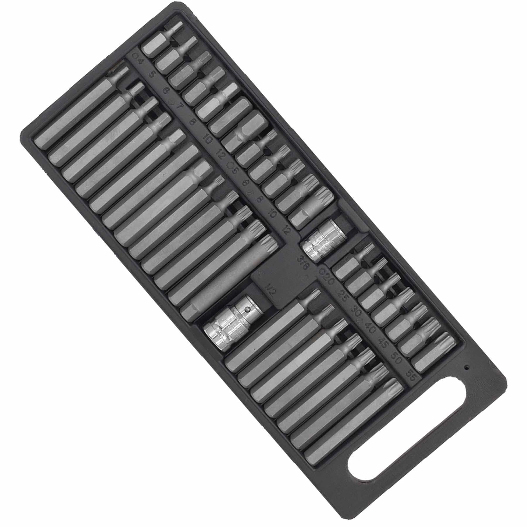 Sealey TRX-Star/Hex/Spline Bit Set 40pc 3/8" & 1/2"Sq Drive