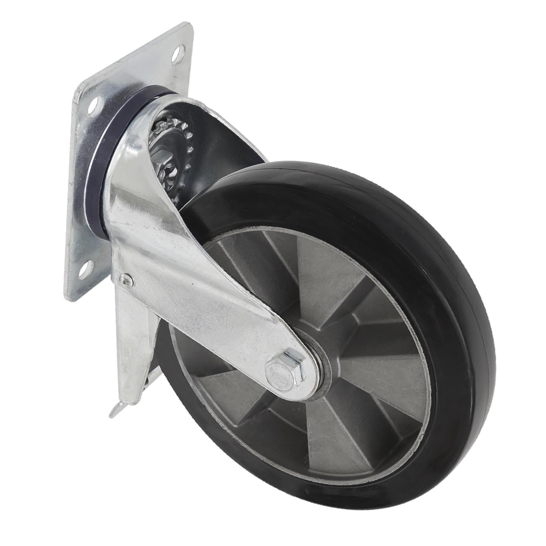 Sealey Heavy-Duty Rubber Castor Wheel Swivel Total Lock 125mm