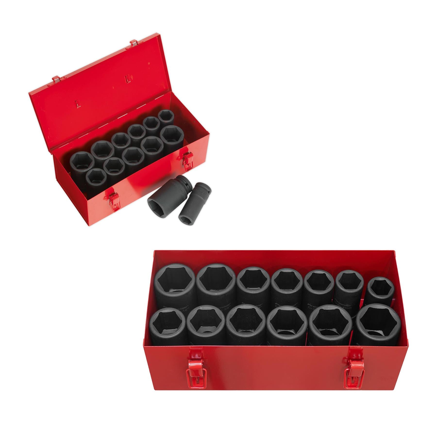 Sealey Impact Socket Set 13pc Deep 3/4"Sq Drive Metric/Imperial