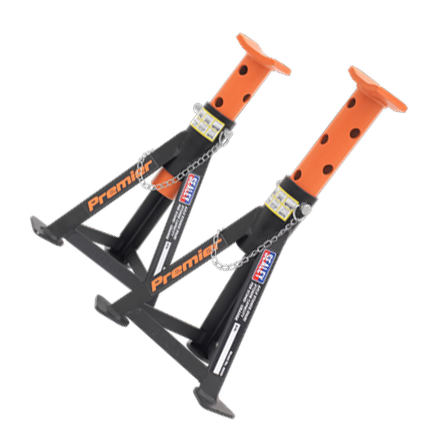 Sealey Axle Stands (Pair) 3tonne Capacity per Stand Orange