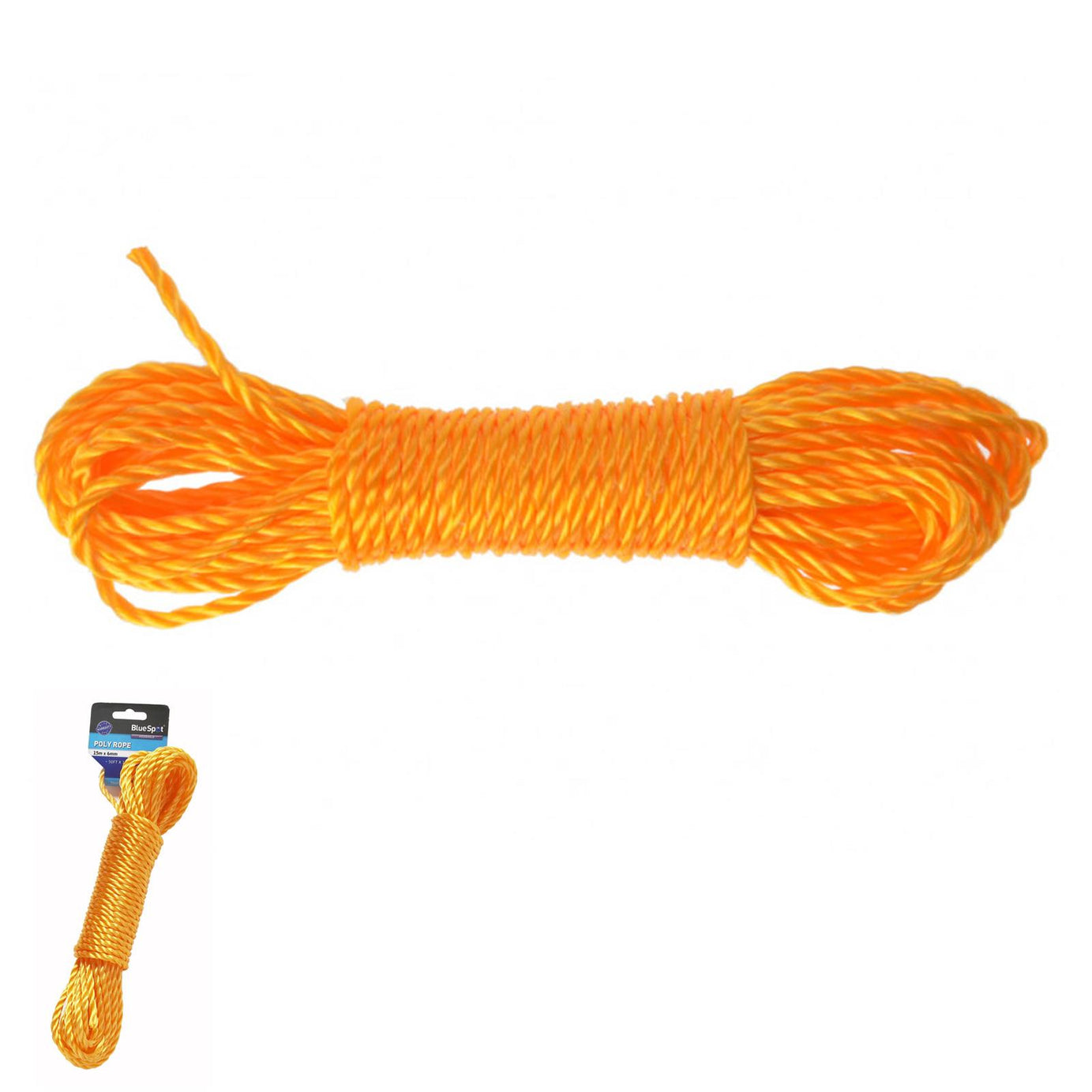 BlueSpot Tools 15m x 6mm (50ft) Soft Poly Rope High Quality Long Lasting